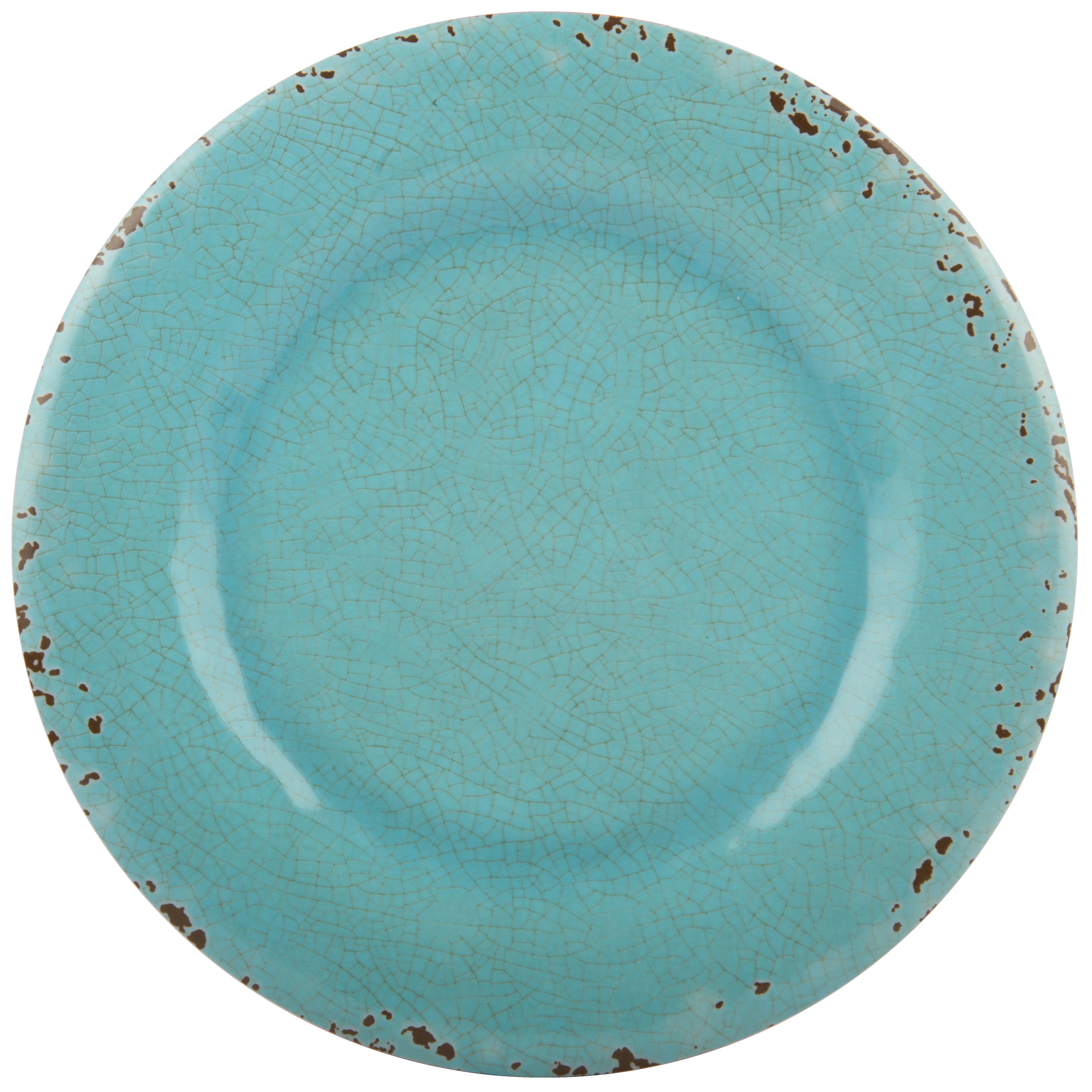 Melange 6Piece Melamine Salad Plate Set (Rustic Collection ) Lt Blue