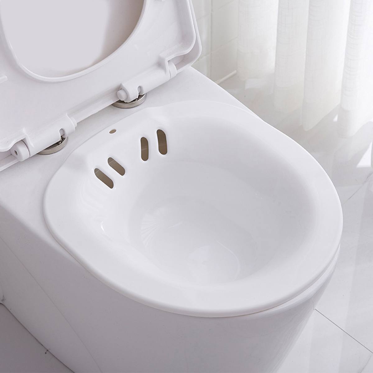 Upgraded Toilet Sitz Bath Tub for Elderly Hemorrhoids Elongated Toilet, Hip Basin, Bidet Toilet