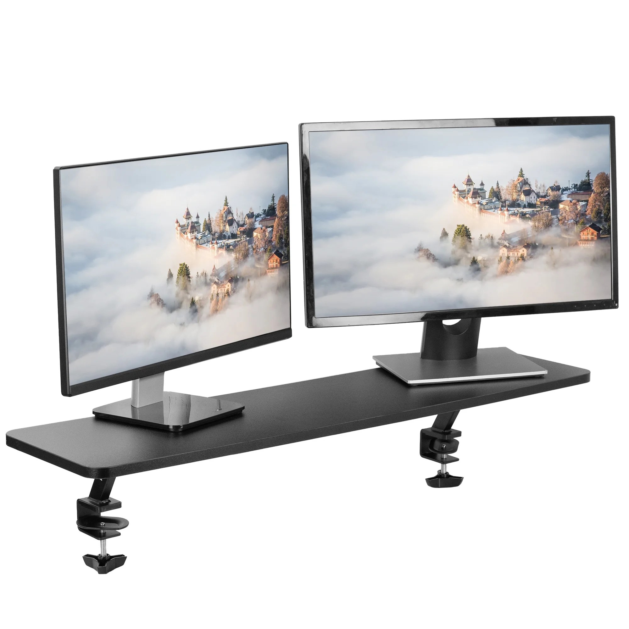 VIVO Black Clampon Large 40" Desk Shelf Monitor Laptop Riser Desk
