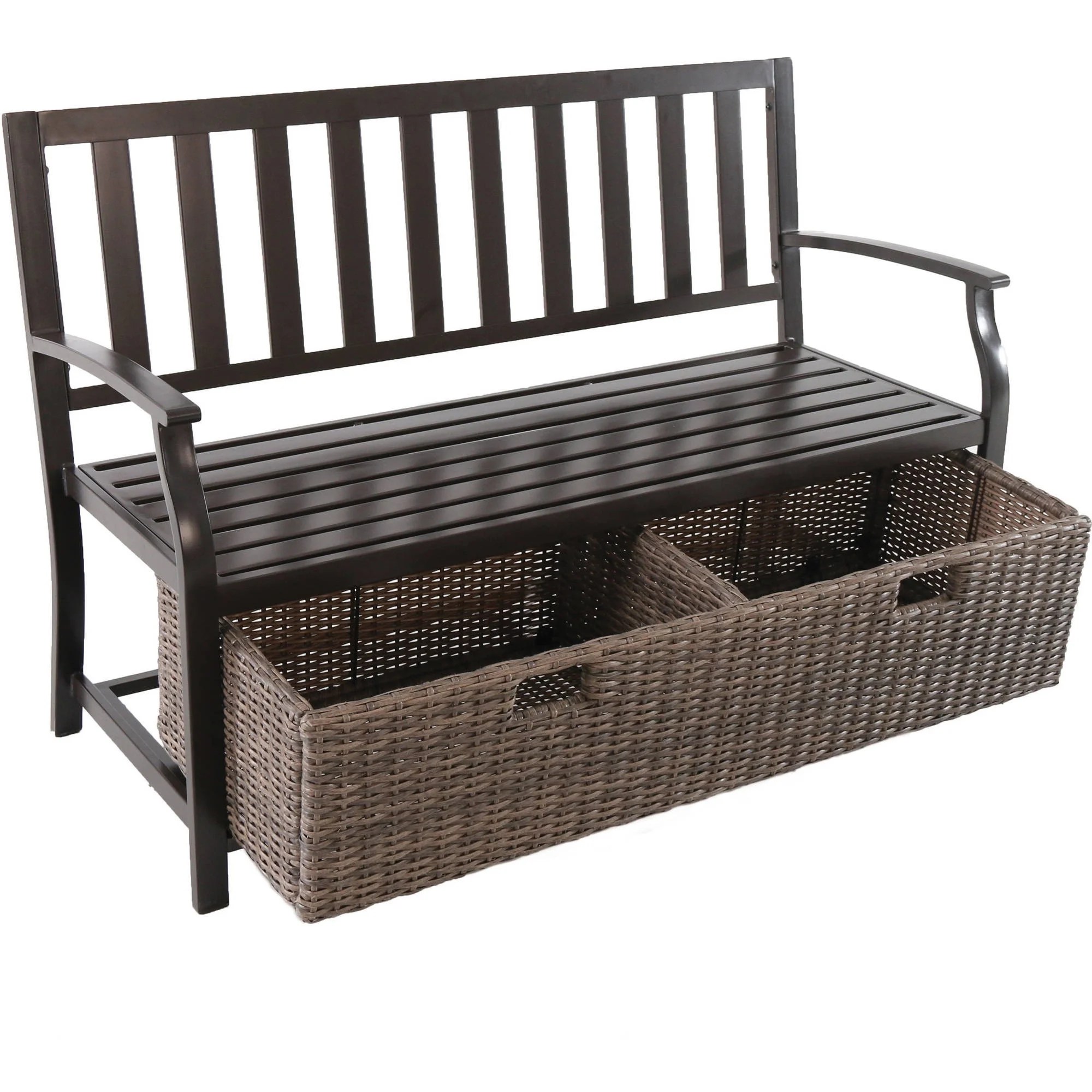 Wicker Bench With Storage Outdoor at Veronica Cai blog