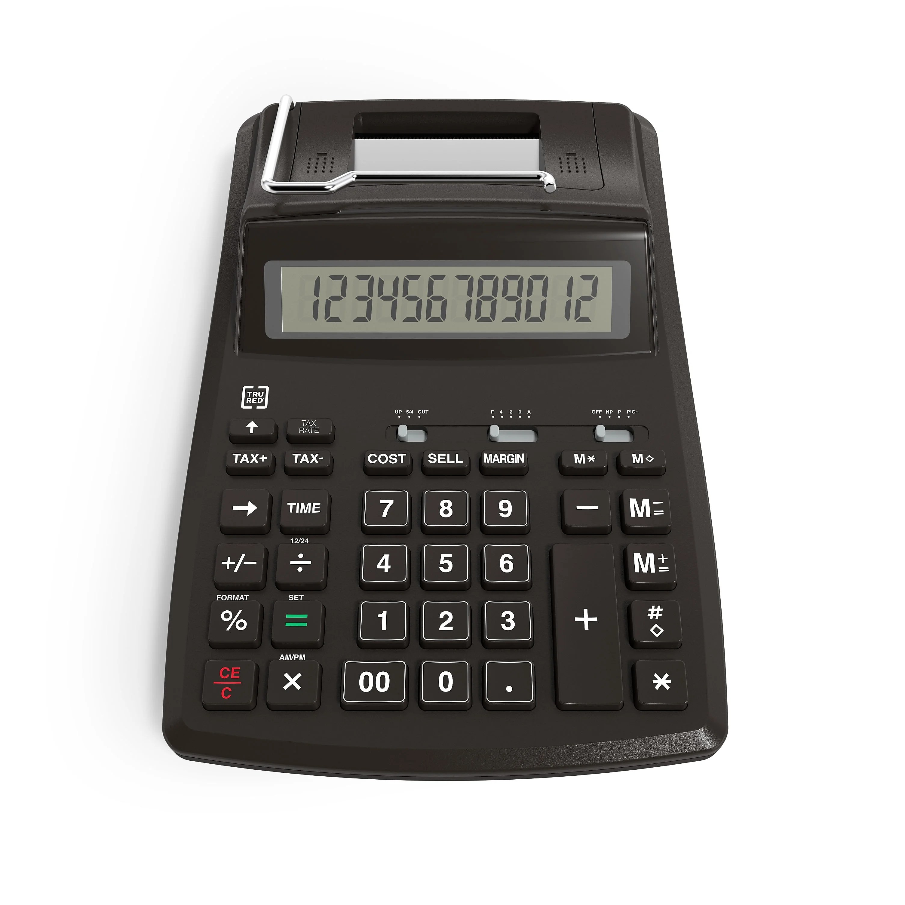 TRU RED TR44780 12Digit Desktop Printing Calculator Black Walmart