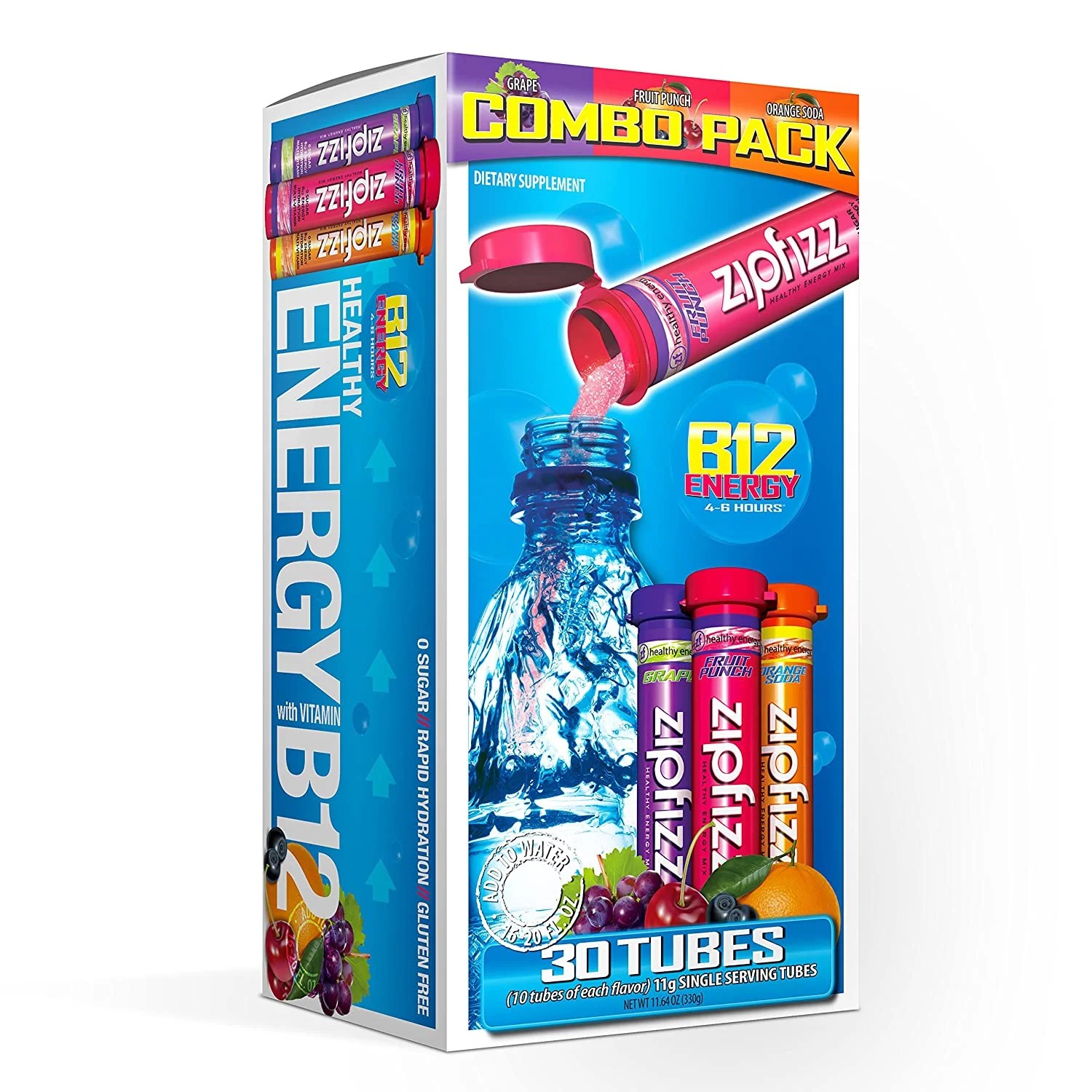 Zipfizz Healthy Energy Drink Mix, Hydration with B12 and Multi Vitamins
