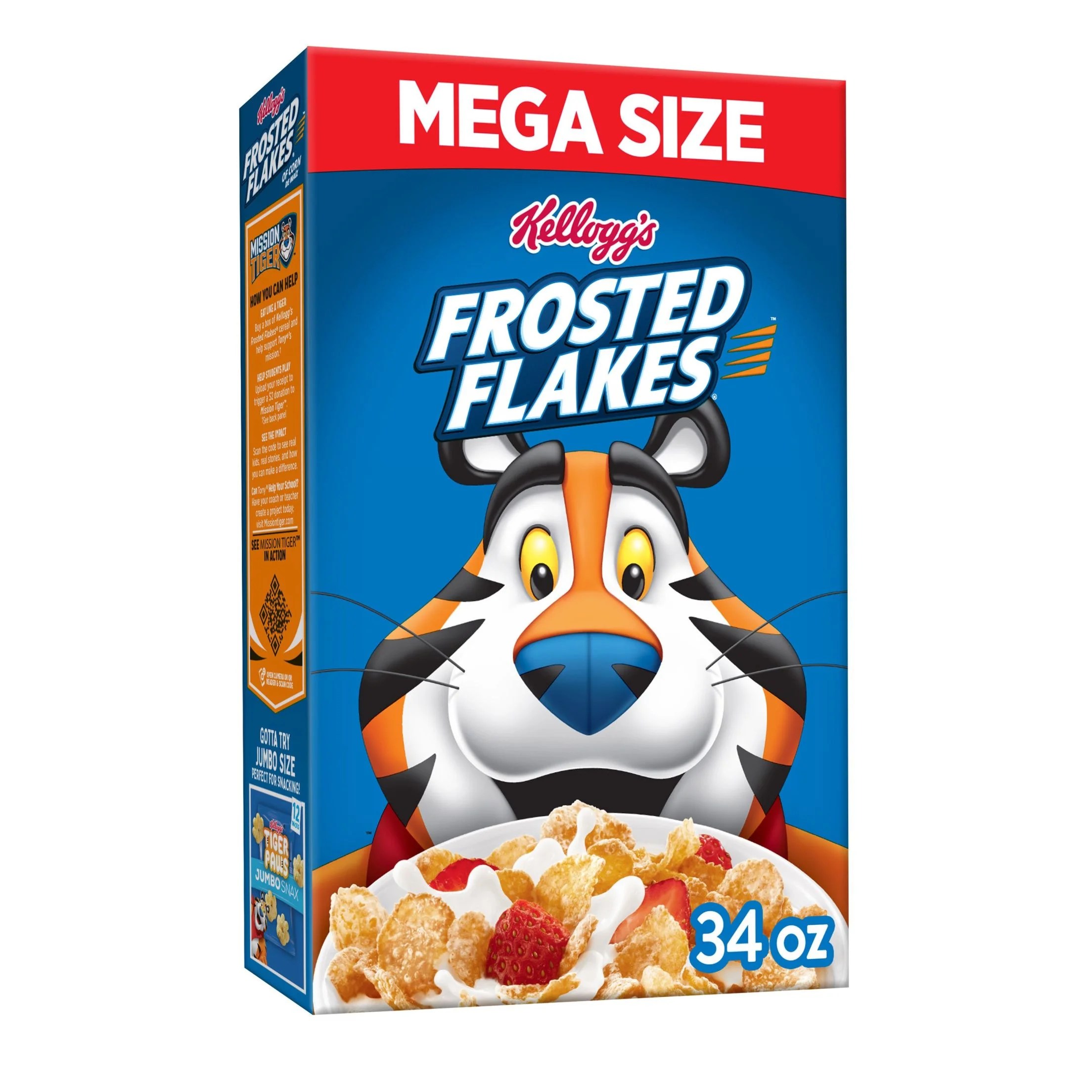 Kellogg's Frosted Flakes Original Cold Breakfast Cereal, 34 oz