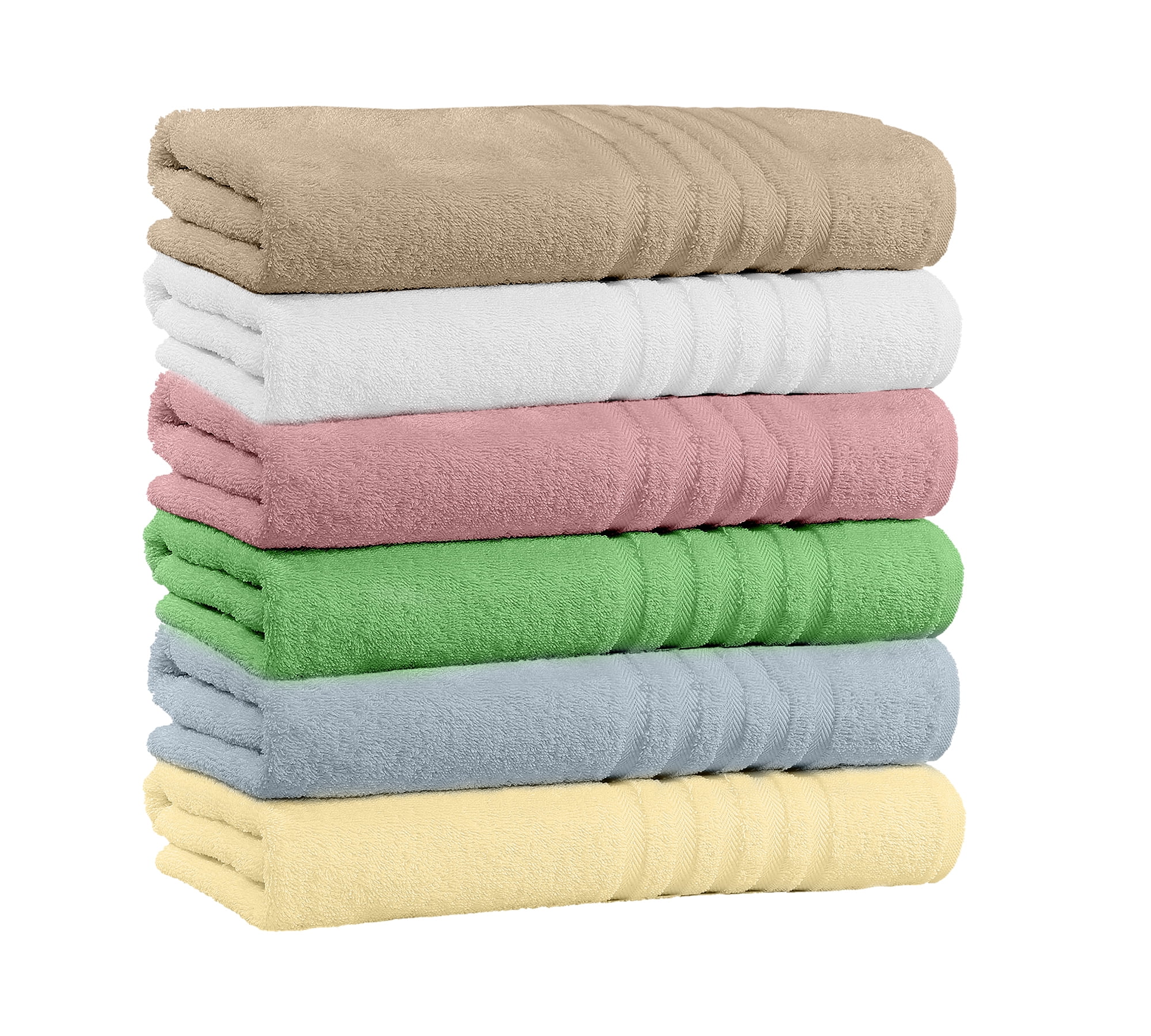 100 Cotton 5Pack Bath Towel Sets Extra Plush & Absorbent Oversized