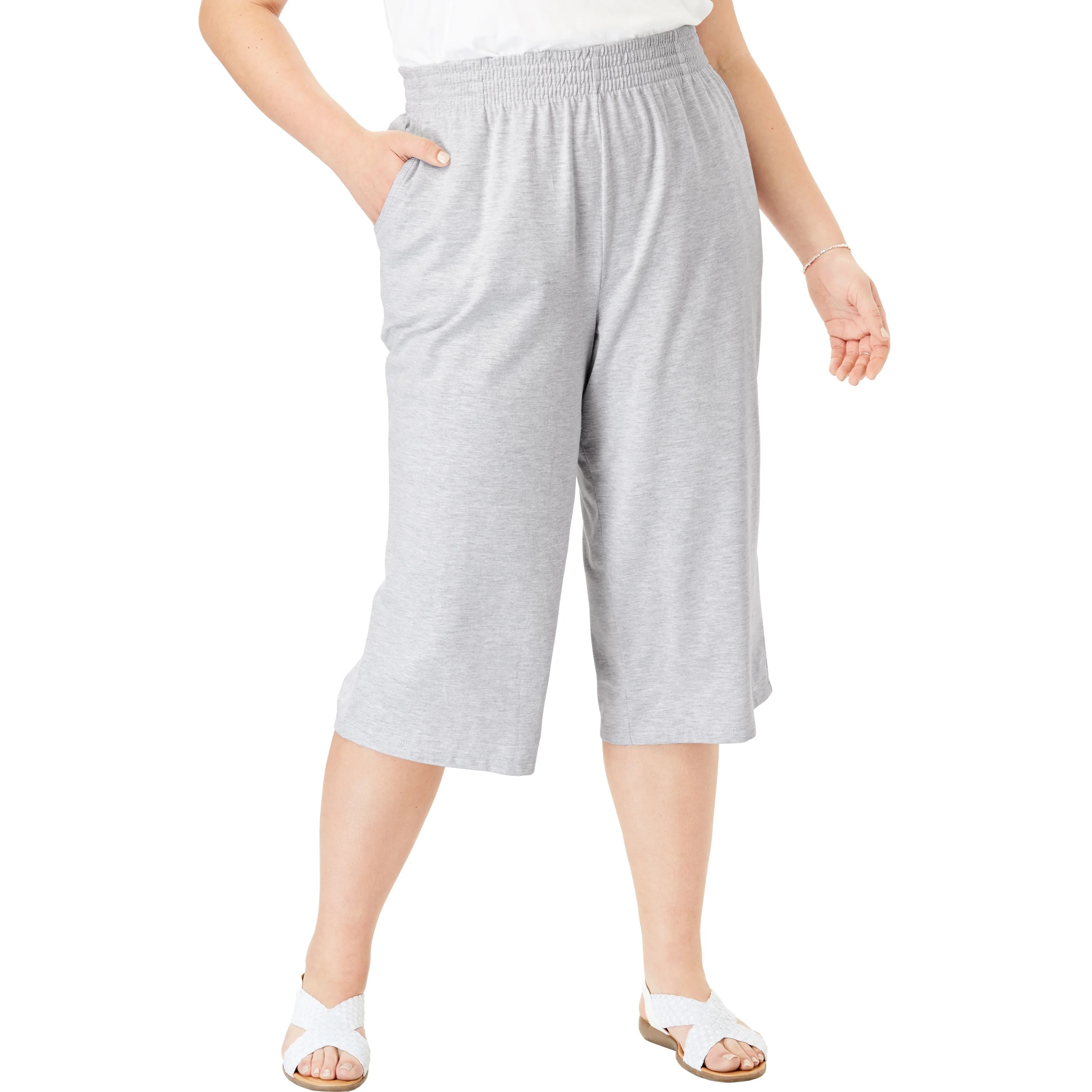 Woman Within Woman Within Women's Plus Size Jersey Knit Capri Pant