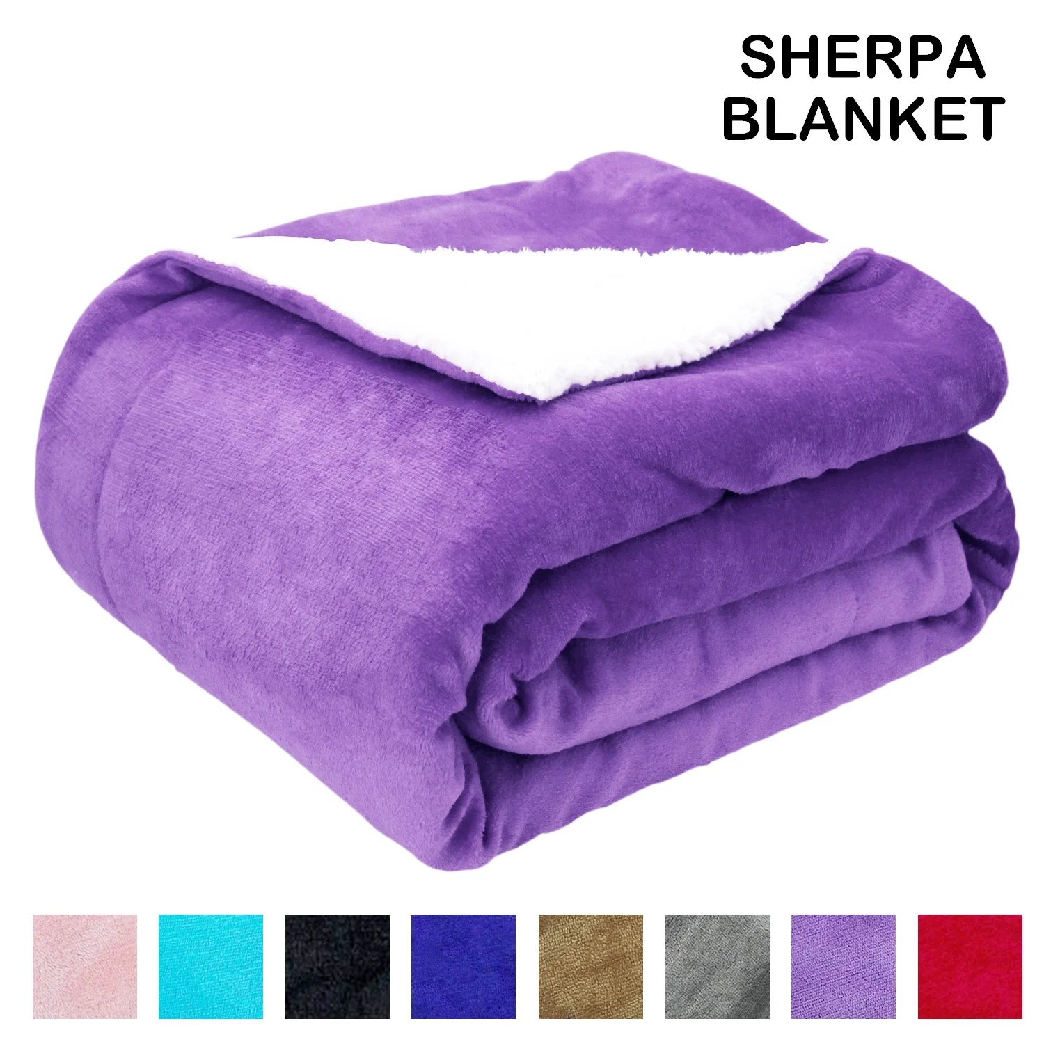 Sherpa Fleece Throw Blanket, Throw Size Soft Fuzzy Throw Blankets