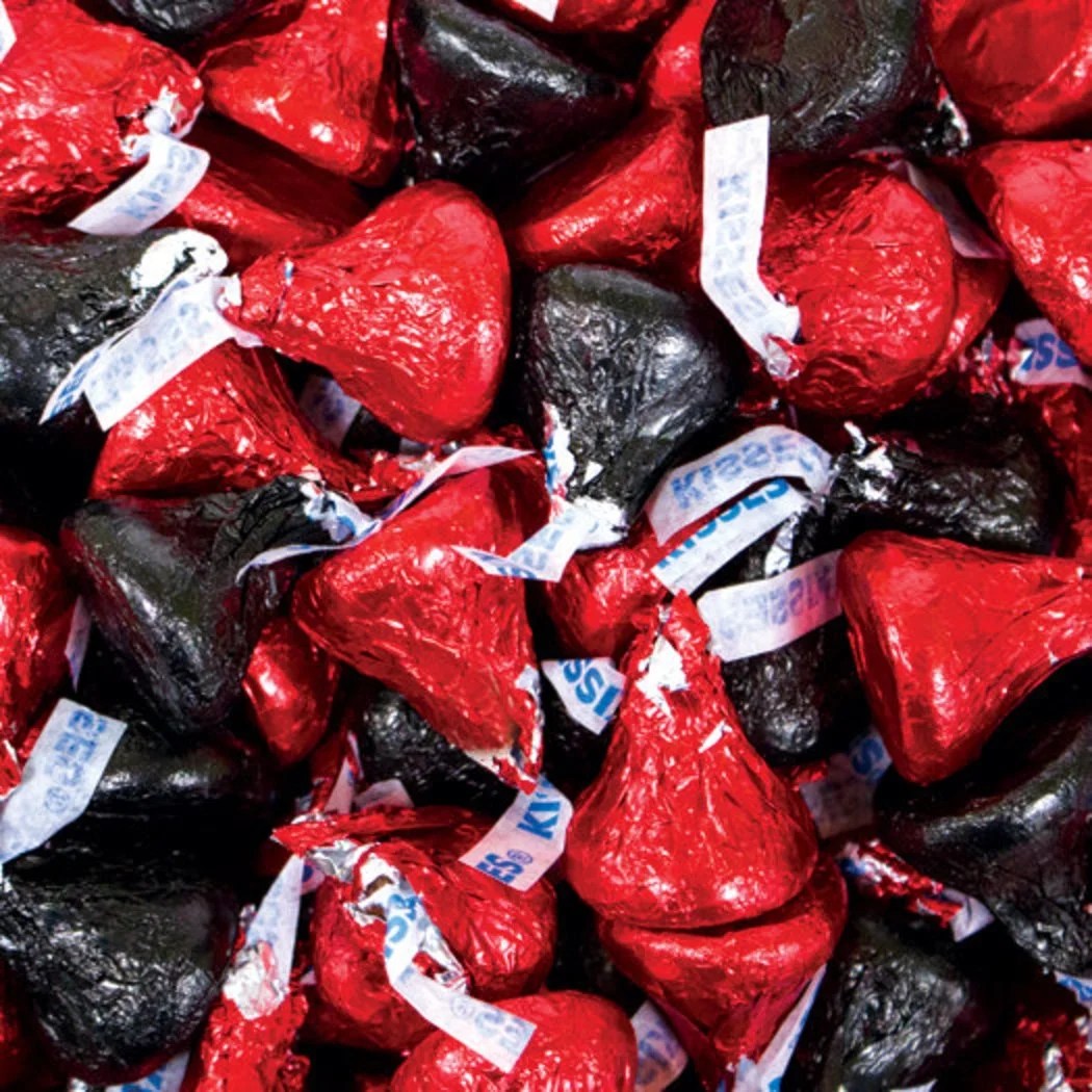 Hershey's Kisses Black & Red Foil Candy