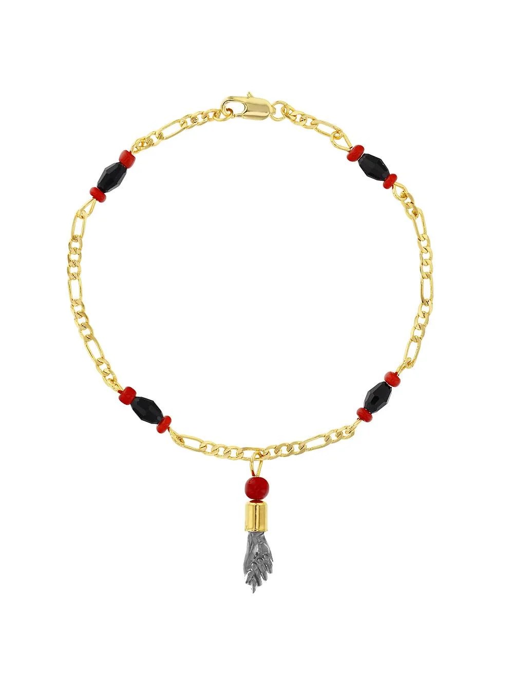 In Season Jewelry 18k Gold Plated Figa Hand Simulated Azabache Mal de