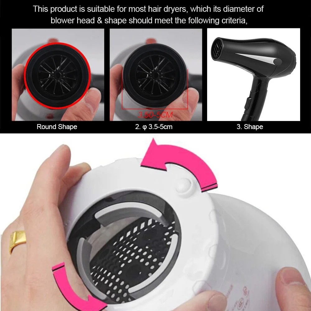 Hair Dryer Diffuser Adjustable Blow Dryers Diffuser for Curly or Wavy