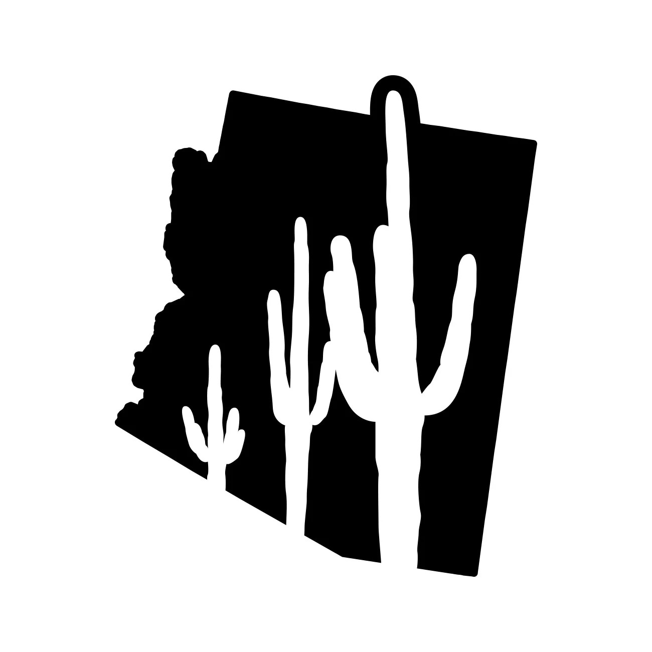 Arizona Shaped Saguaro Cactus Sticker Decal Die Cut Self Adhesive