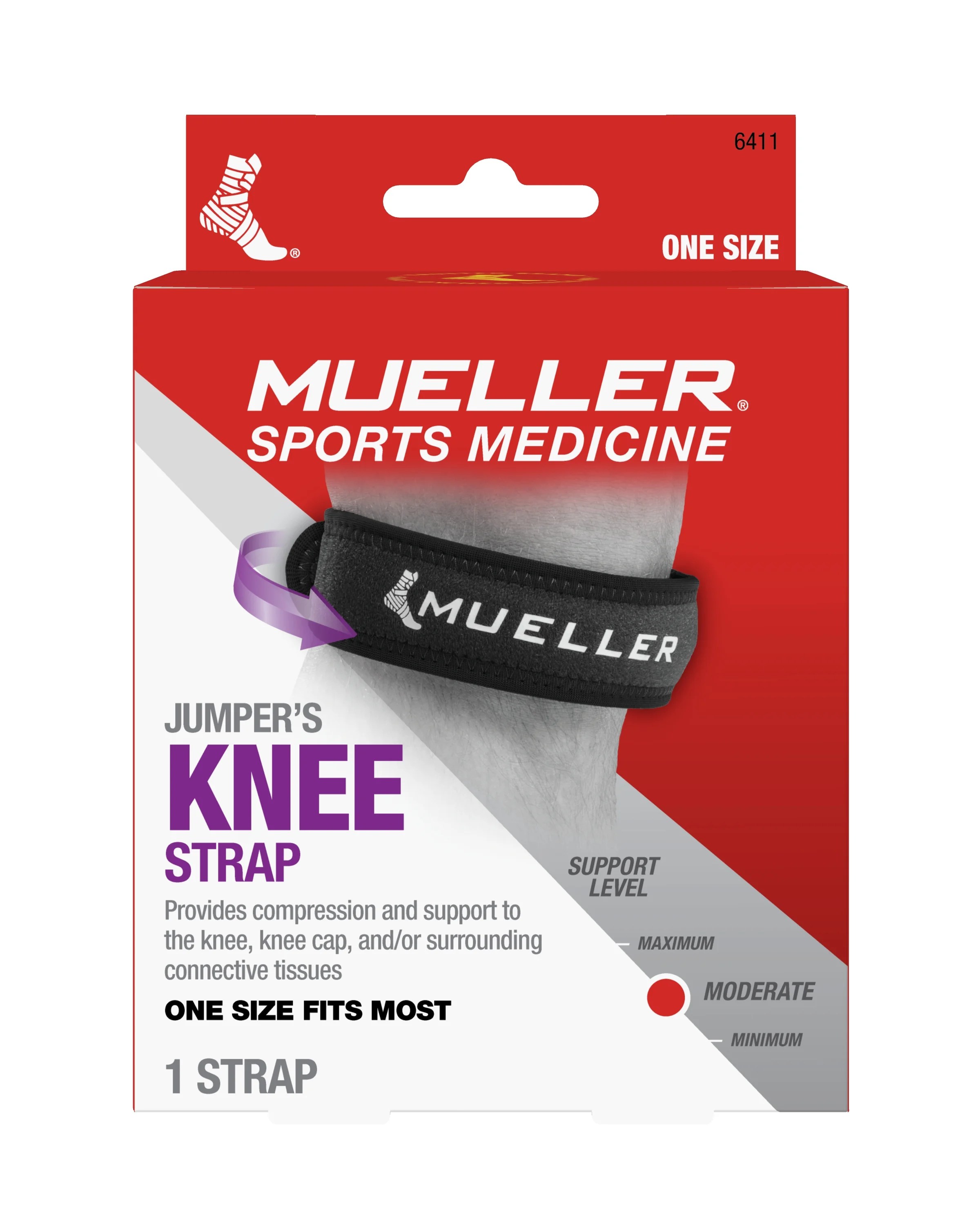Mueller Jumper's Knee Strap, Black, One Size Fits Most