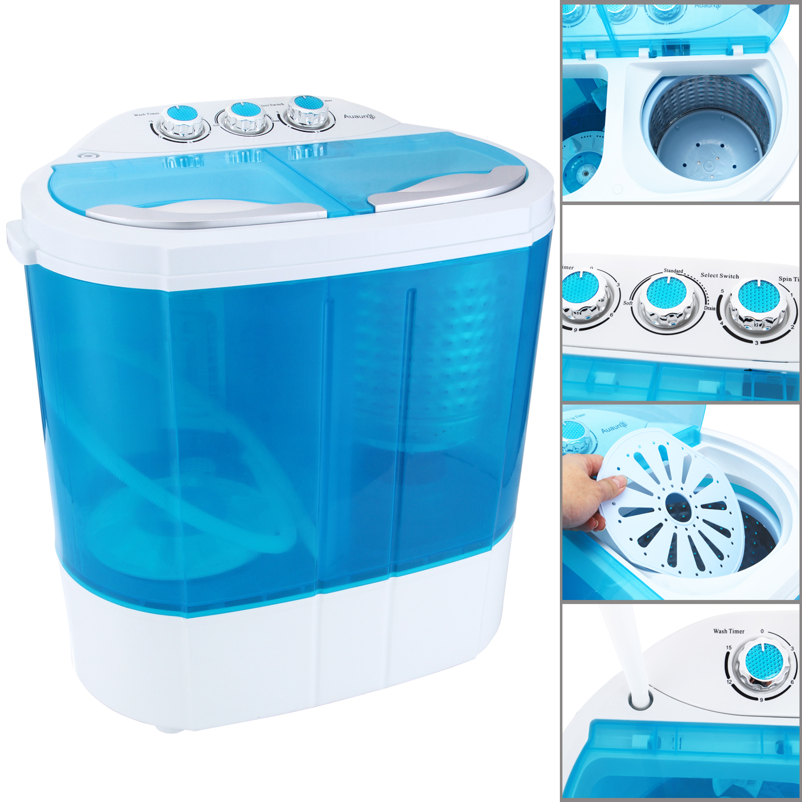 Auauna mini portable rv dorm compact 89lbs washing machine washer spin