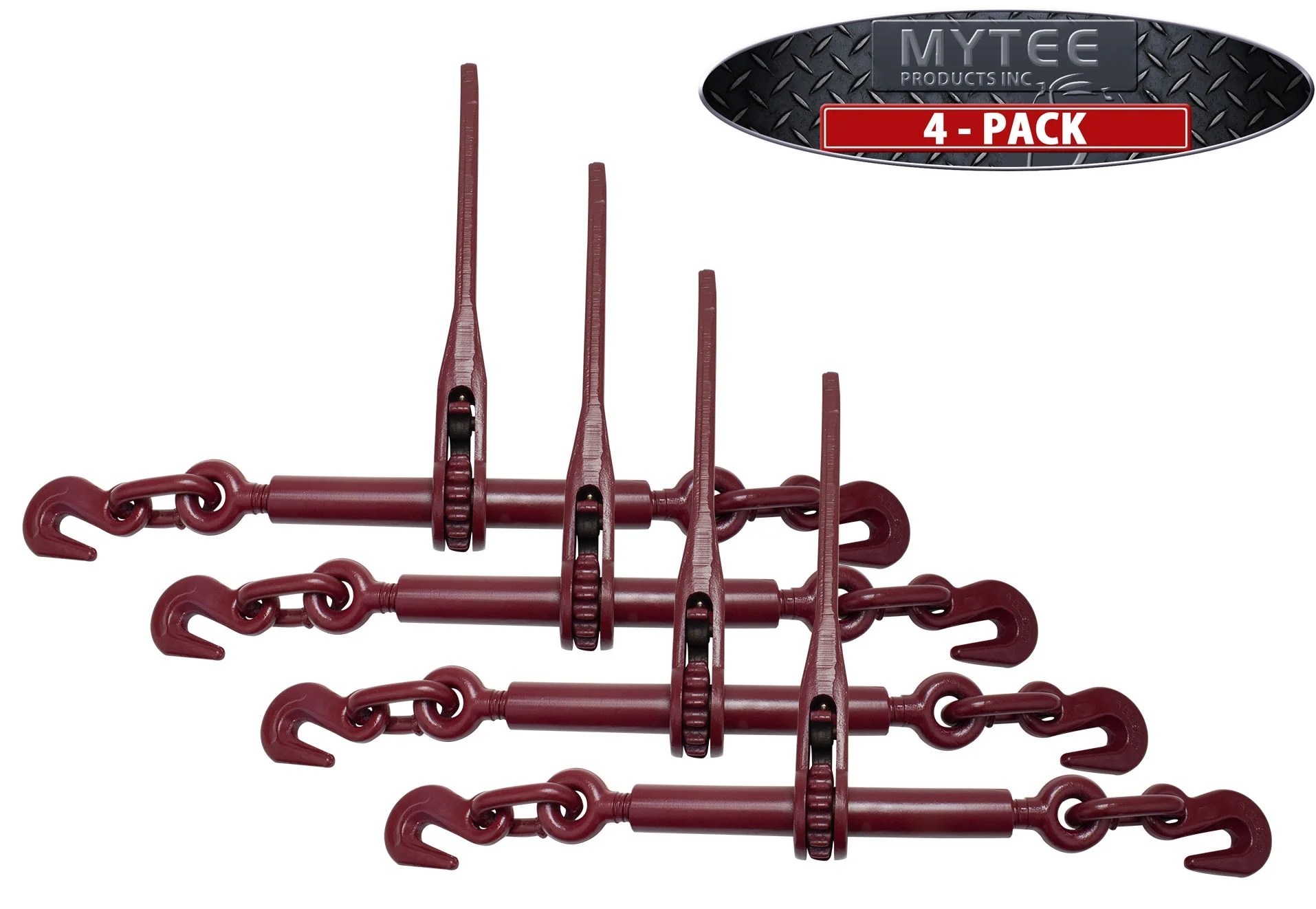 (4 Pack) Mytee Products 5/16"3/8" Heavy Duty Ratchet Lever Load Binder