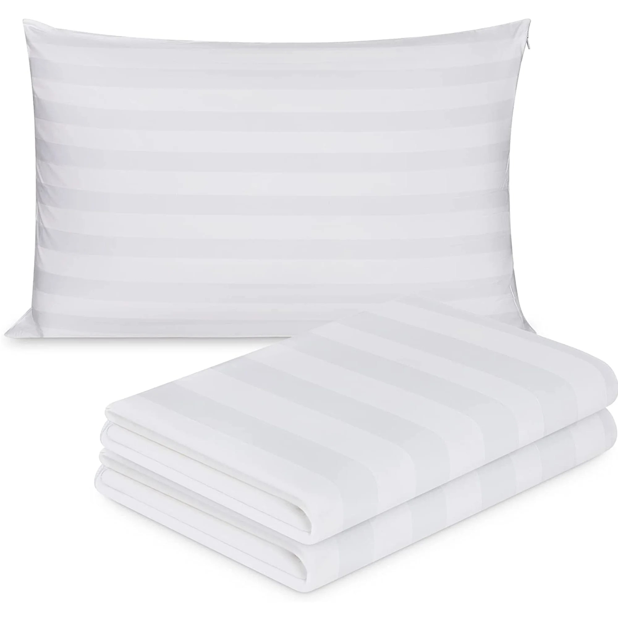 Damask Pillow Protector with Zipper by Continental Bedding 100 Cotton