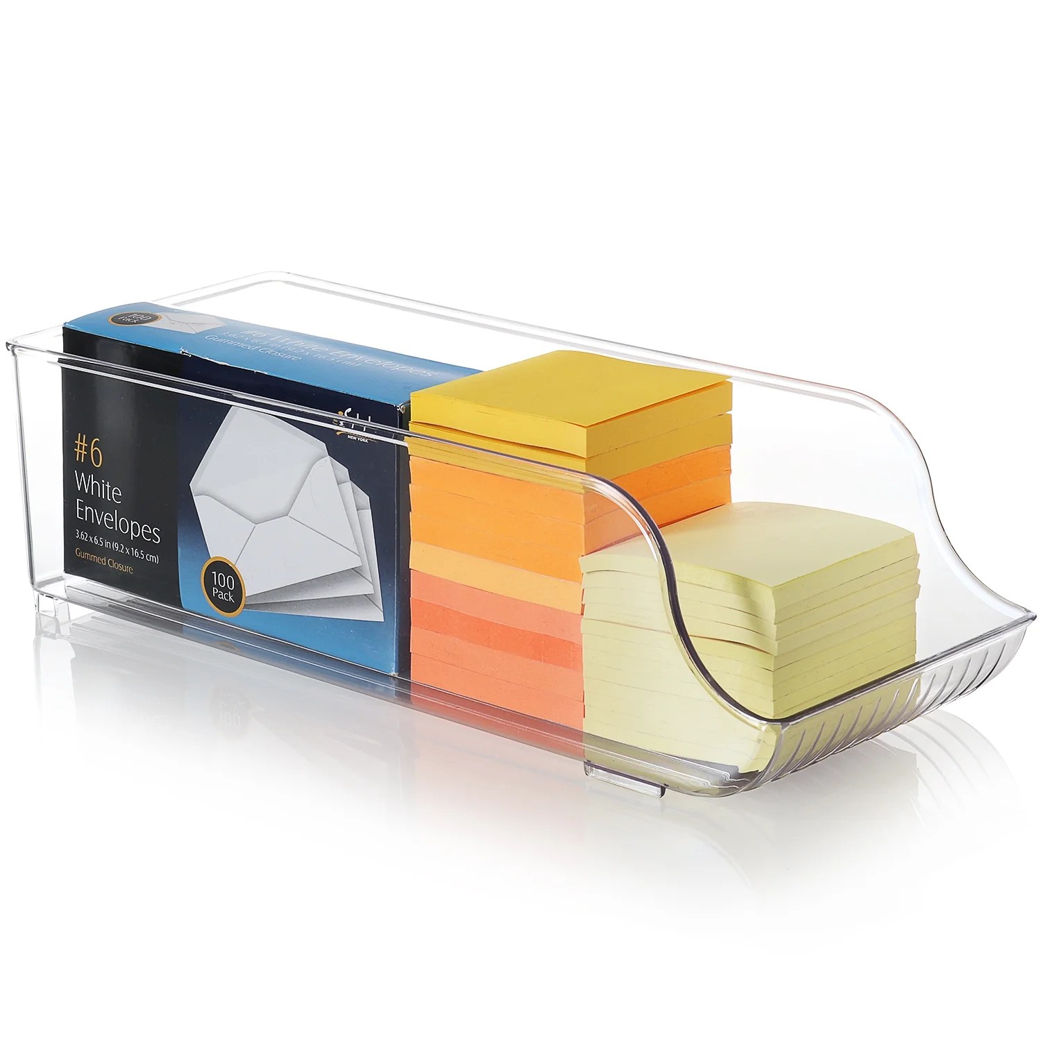 EatEx 1 Pack Clear Plastic Home & Office Storage Organizer Bin with