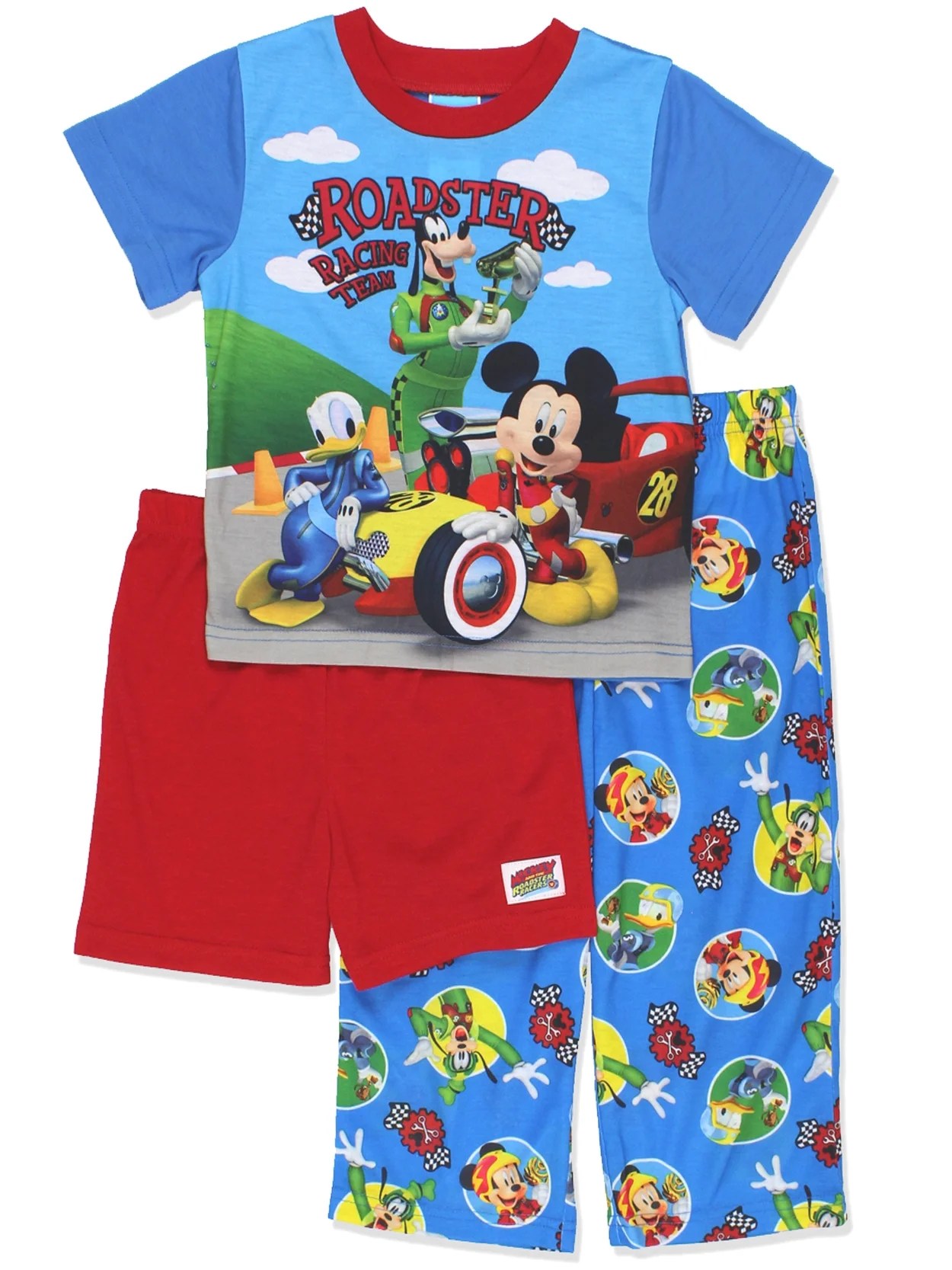 Mickey Mouse and the Roadster Racers Toddler Boys 3 piece Pajamas Set
