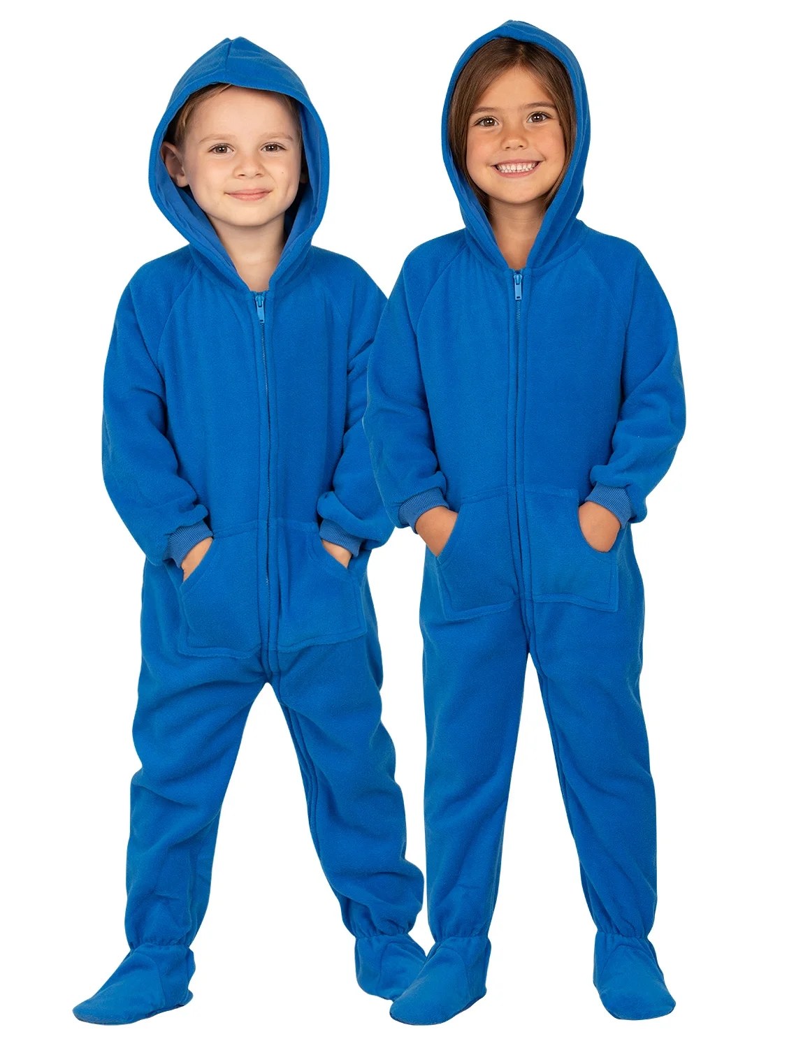 Footed Pajamas Brilliant Blue Toddler Hoodie Fleece Onesie Toddler
