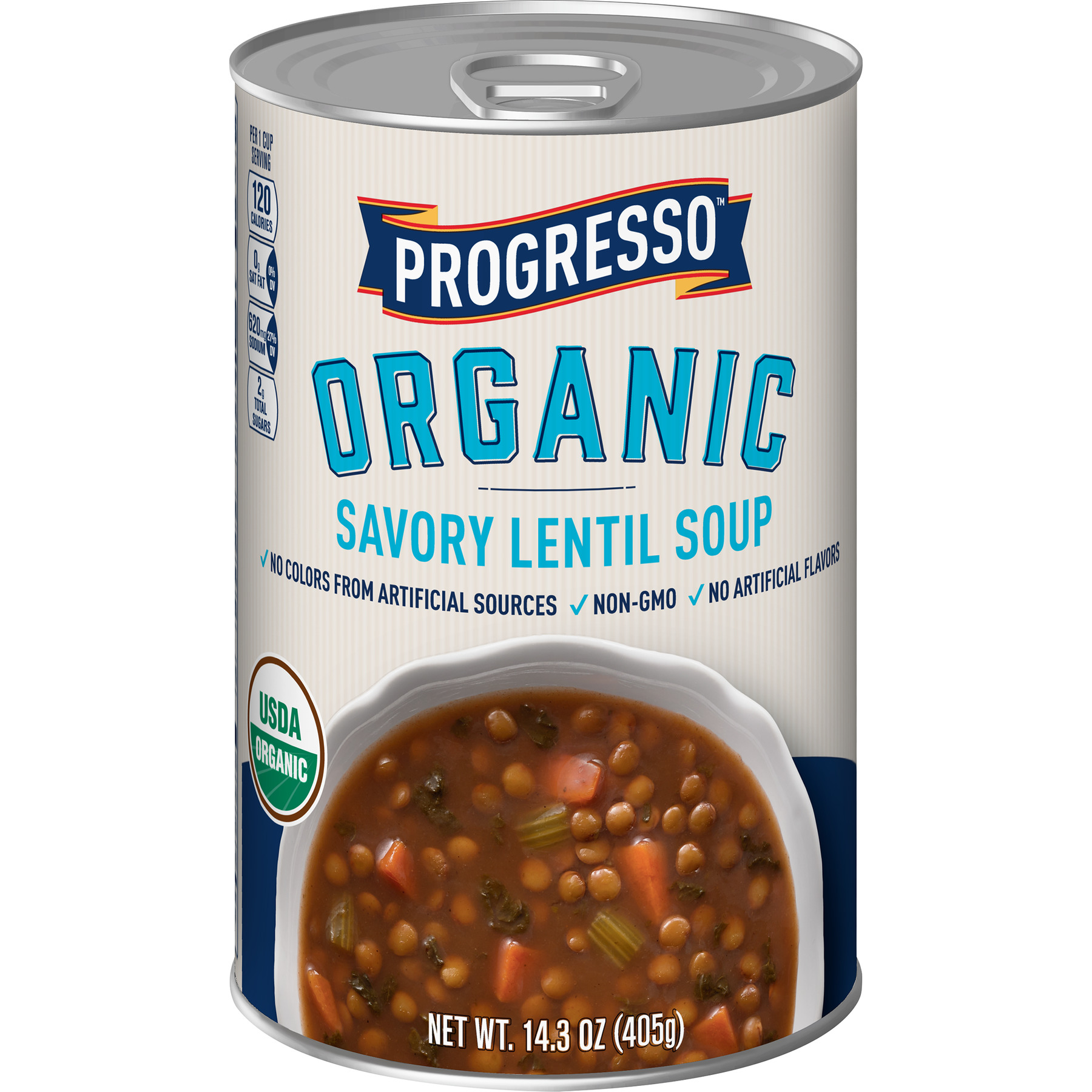 Progresso Organic Savory Lentil Soup, 14.3 oz Can