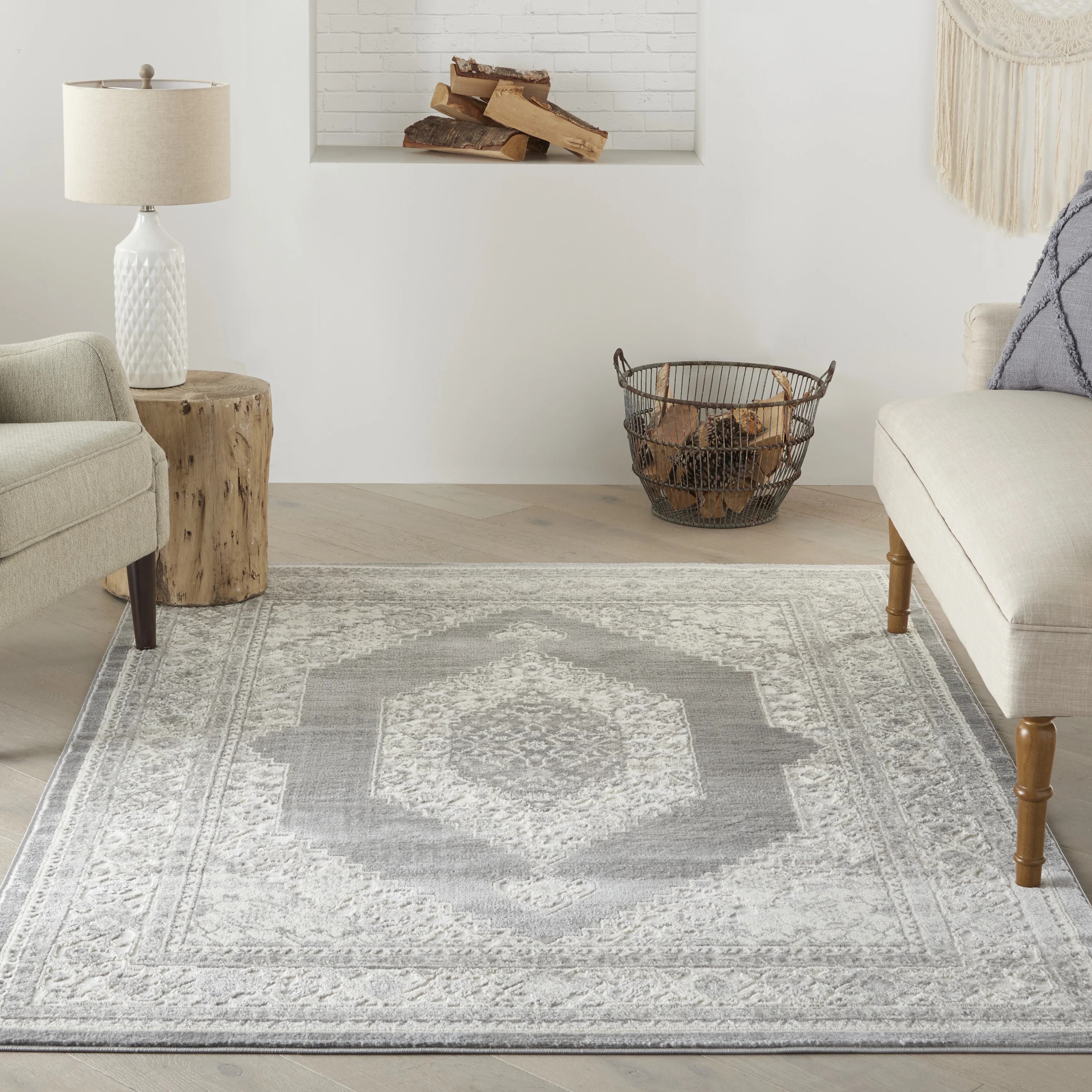 Nourison Cyrus Ivory/Grey Area Rug