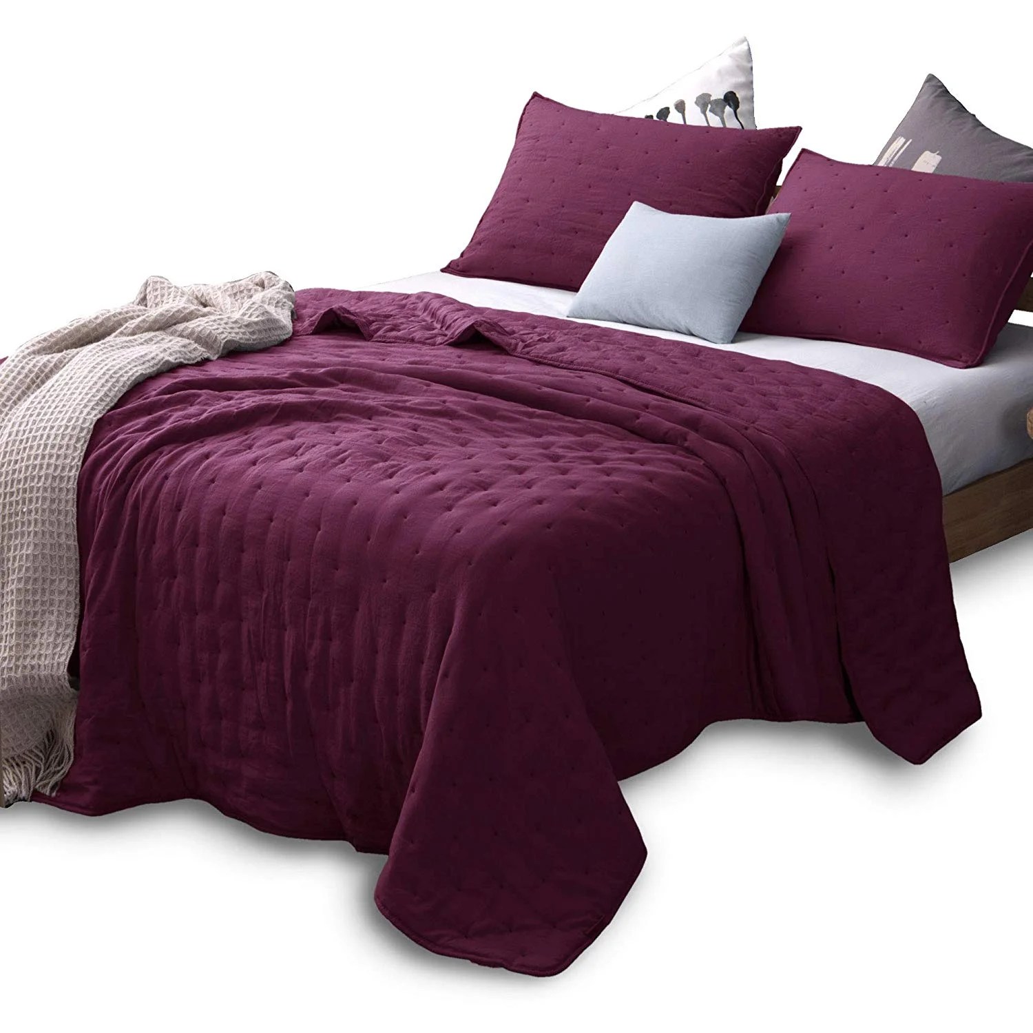 Kasentex QuiltCoverletBedspreadBlanketSet + Two Shams, Ultra Soft