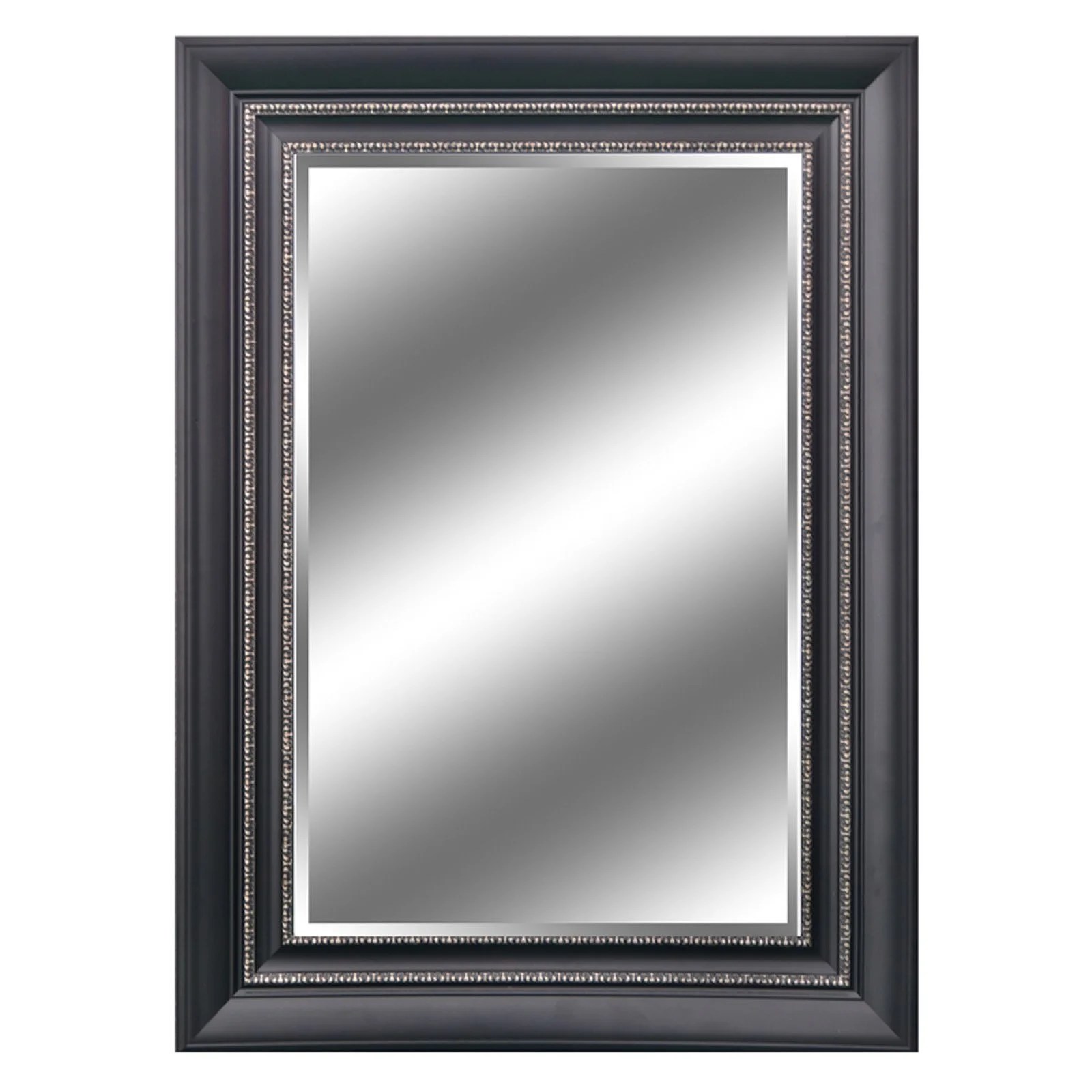 REFLECTION 24" x 36" 1" Bevel Mirror 5" Black Silver color frame