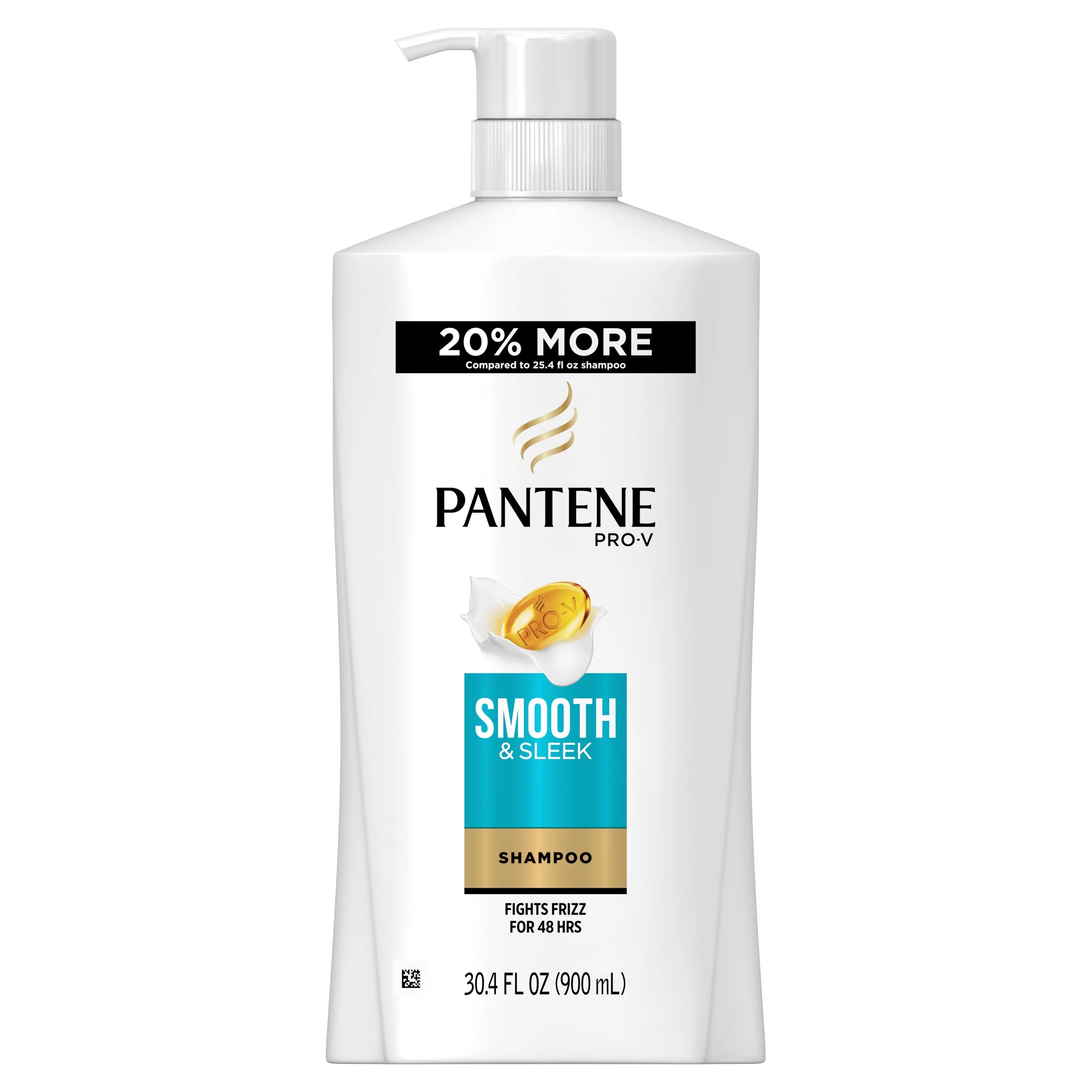 Pantene Smooth and Sleek Shampoo with Pump for Dry and Frizzy Hair, 30.