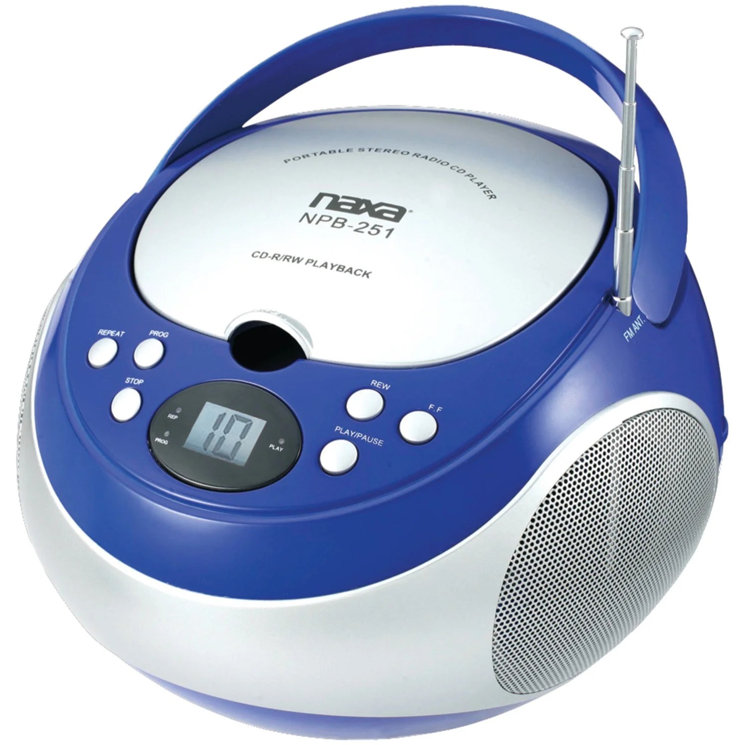 Naxa NPB251 Portable Cd Player With Am/fm Radio Blue