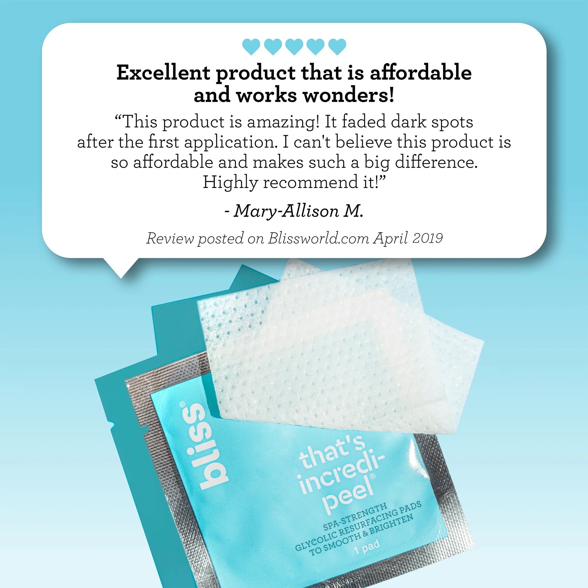 Bliss That’s IncrediPeel® Glycolic Acid Resurfacing Face Peel Pads