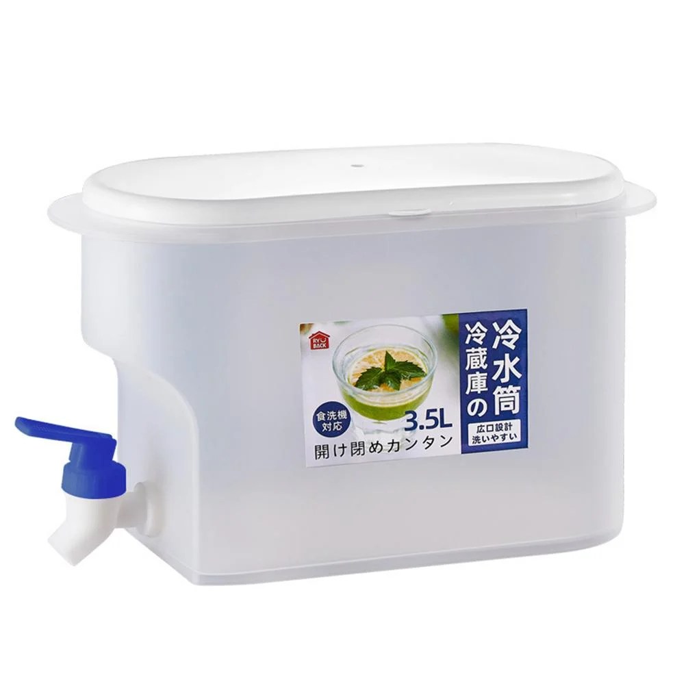 Water Container with Faucet Beverage Dispenser Fridge Water Jug