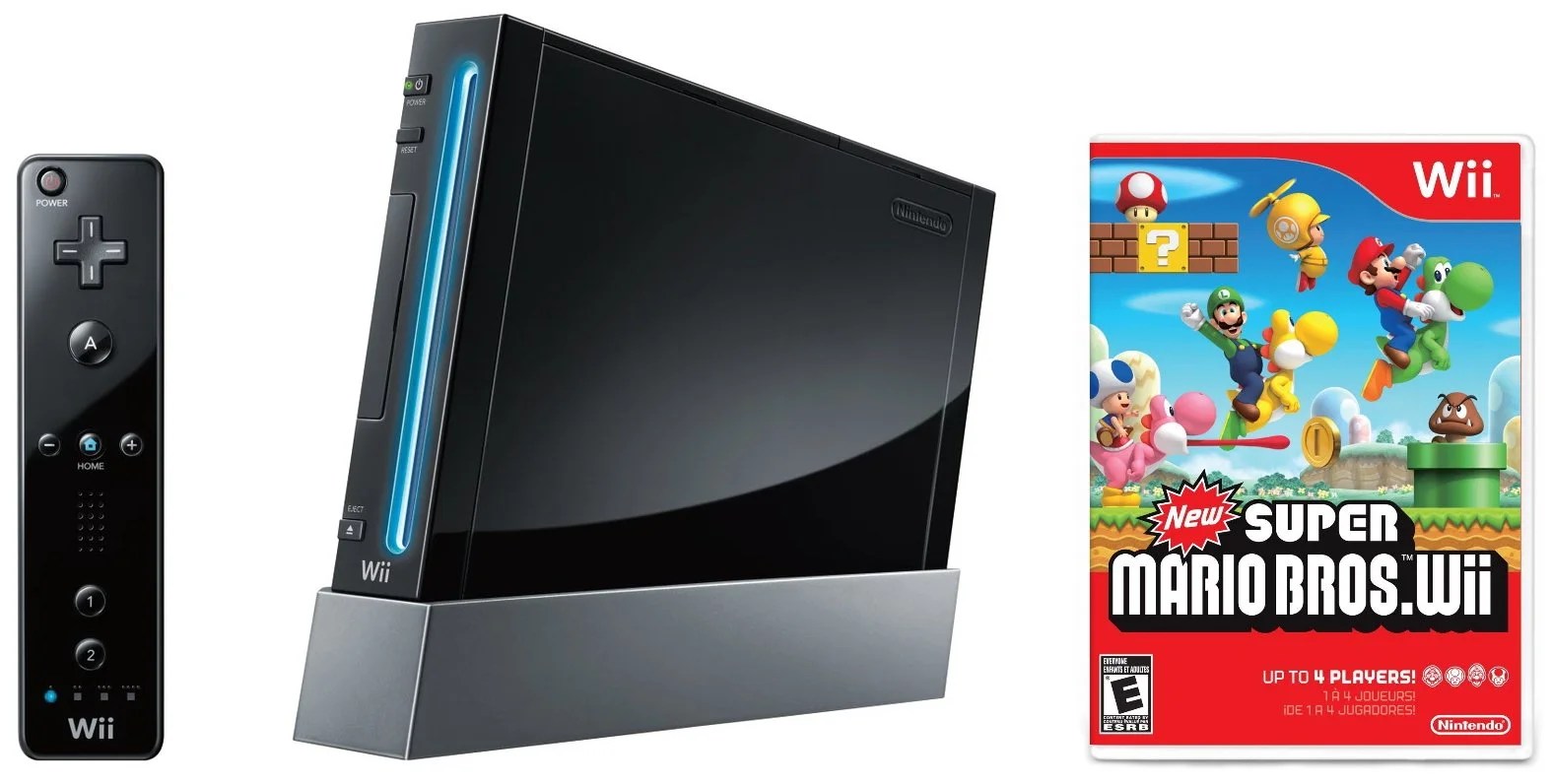 Buy Restored Wii Console Black New Super Mario Bros Bundle