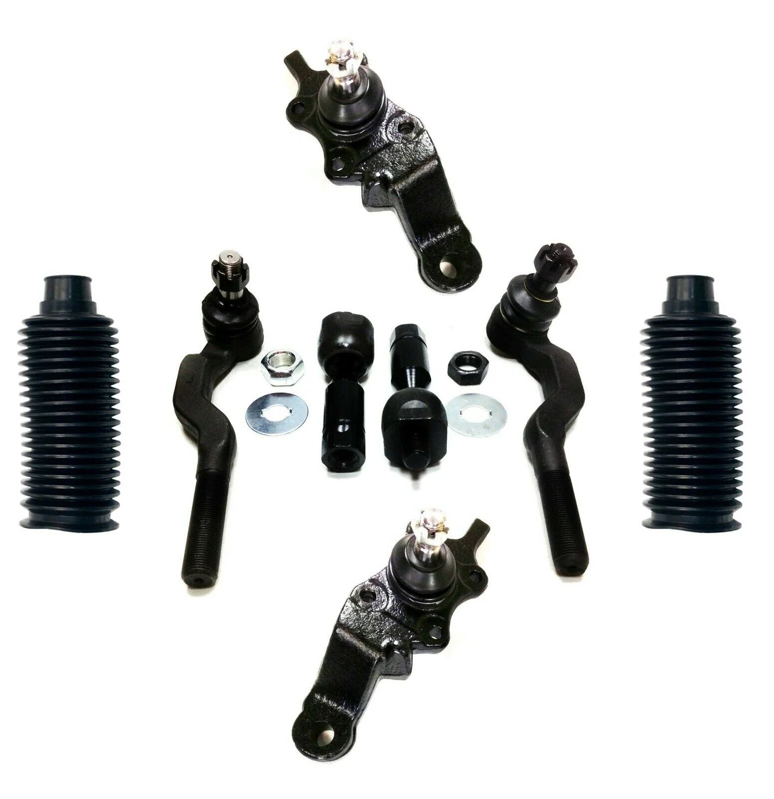 8 Pc Front Suspension Kit Inner & Outer Tie Rod Ends, Lower Ball Joints