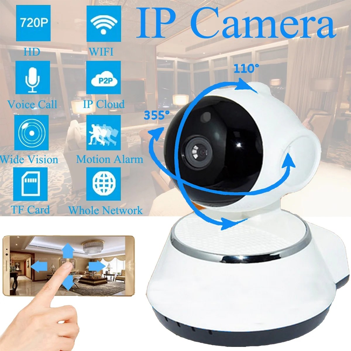 IP Camera 720P HD Security Cameras Home Video Security Camera System