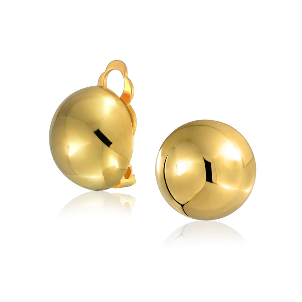 Bling Jewelry Simple Basic Half Round Ball Clip On Earrings for Women