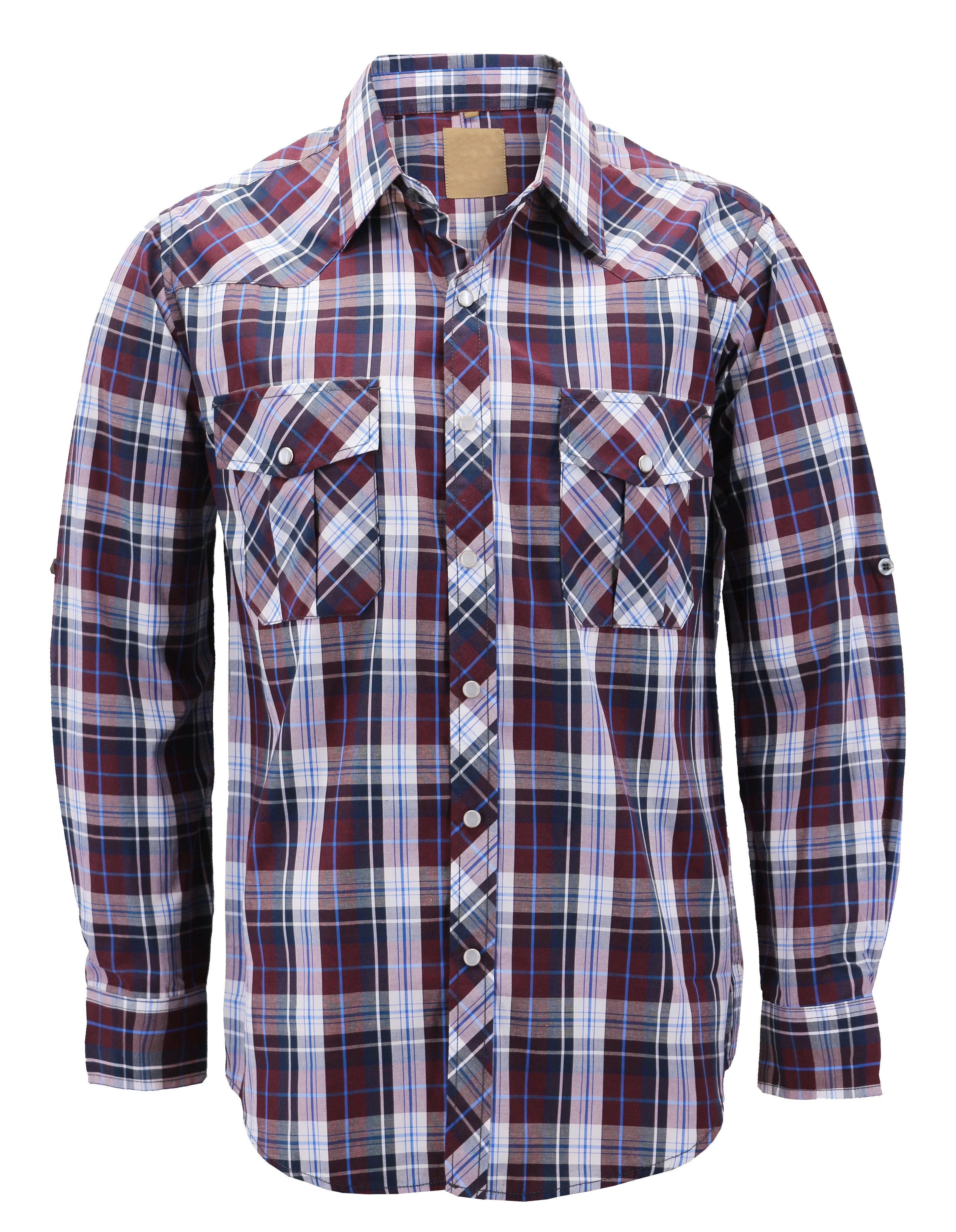 VKWEAR Men’s Western Pearl Snap Button Down Casual Long Sleeve Plaid