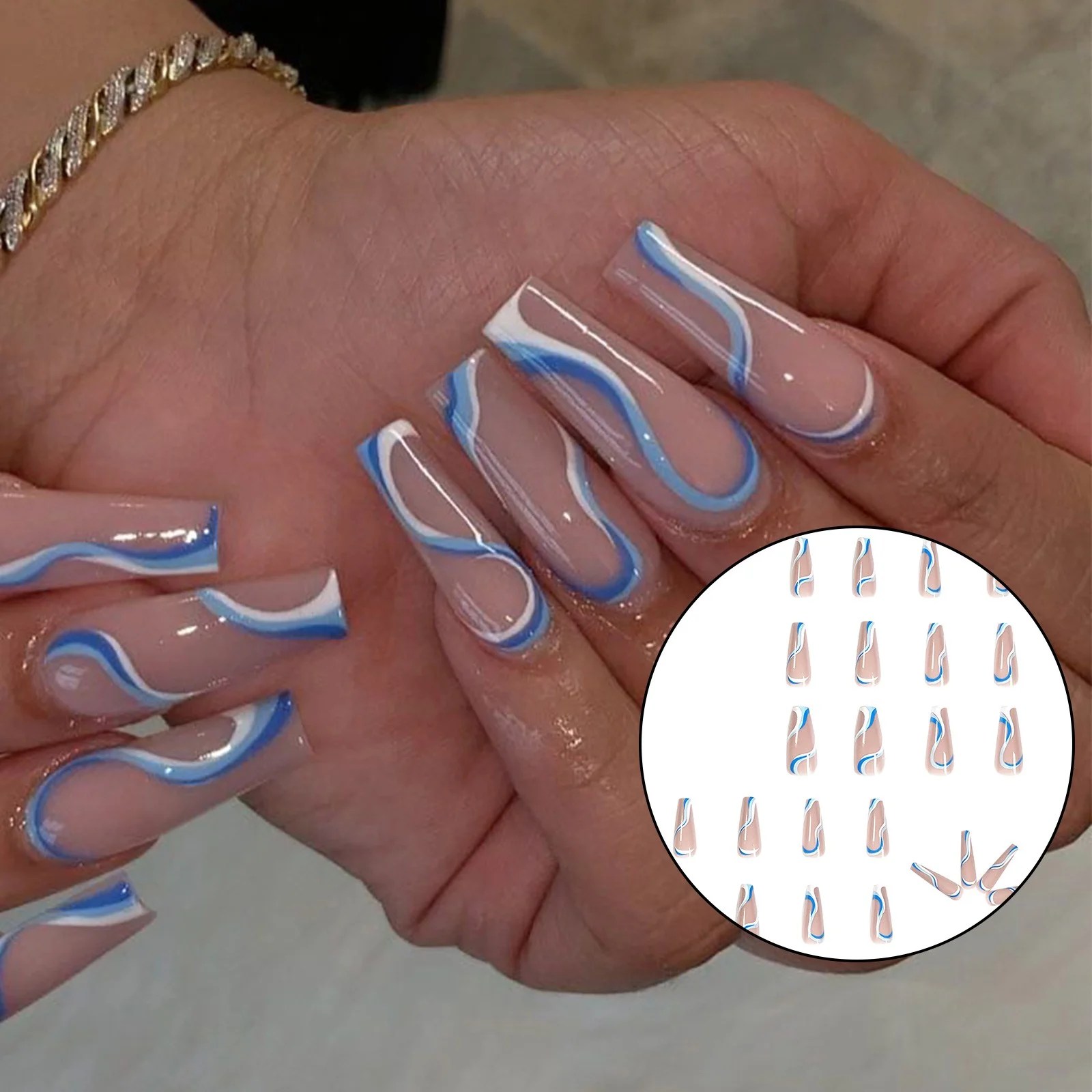 zttd 3d artificial glue on nails, french nails for nail art decoration