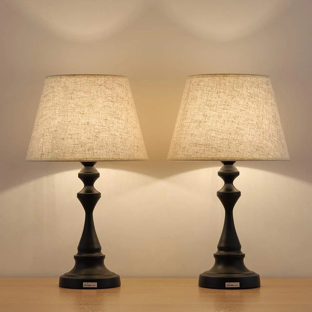 Contemporary Modern Bed Lamp Vintage Accent Lamp, Set of 2