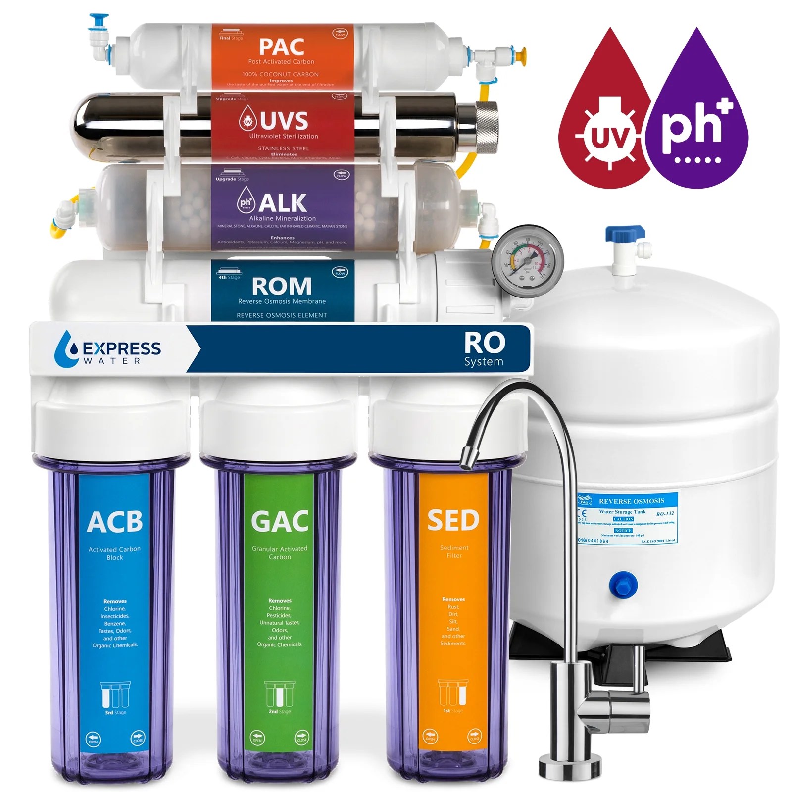 Express Water 11 Stage UV Ultraviolet + Alkaline + Reverse Osmosis Home