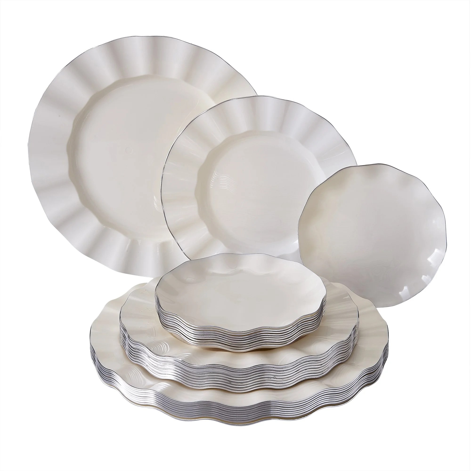 PARTY DISPOSABLE 30 PC DINNERWARE SET 10 Dinner Plates 10 Salad