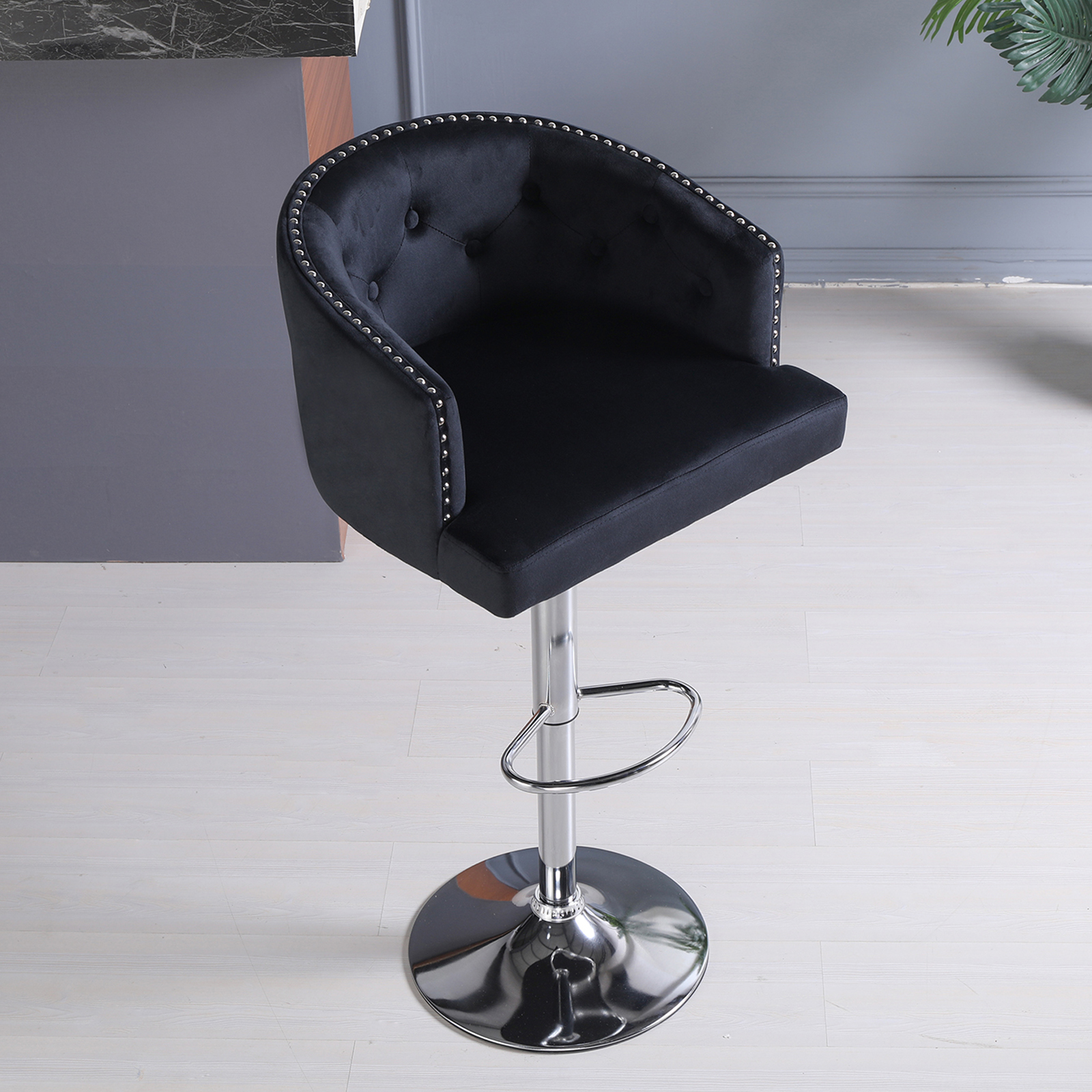 UWRNite Adjustable Swivel Bar Stools with Backs Set of 2 for Kitchen