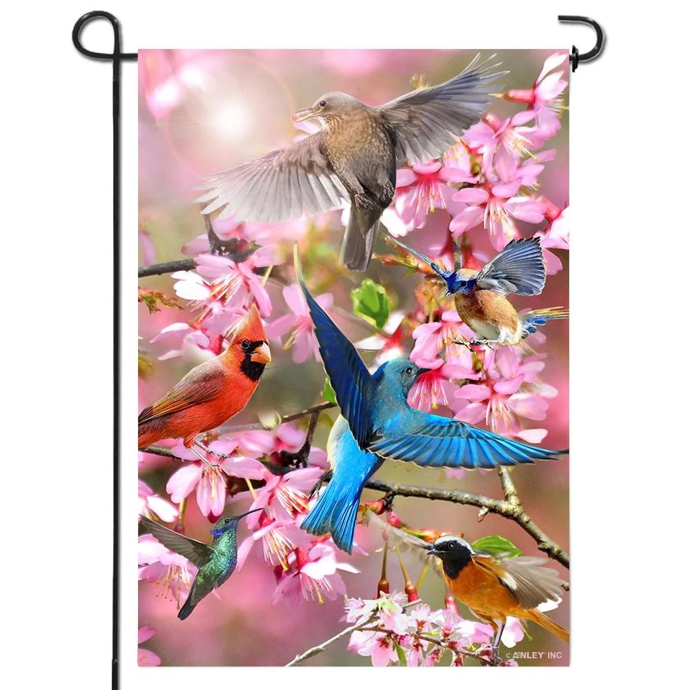 ANLEY [Double Sided] Premium Spring Garden Decorative Flag, Flower and
