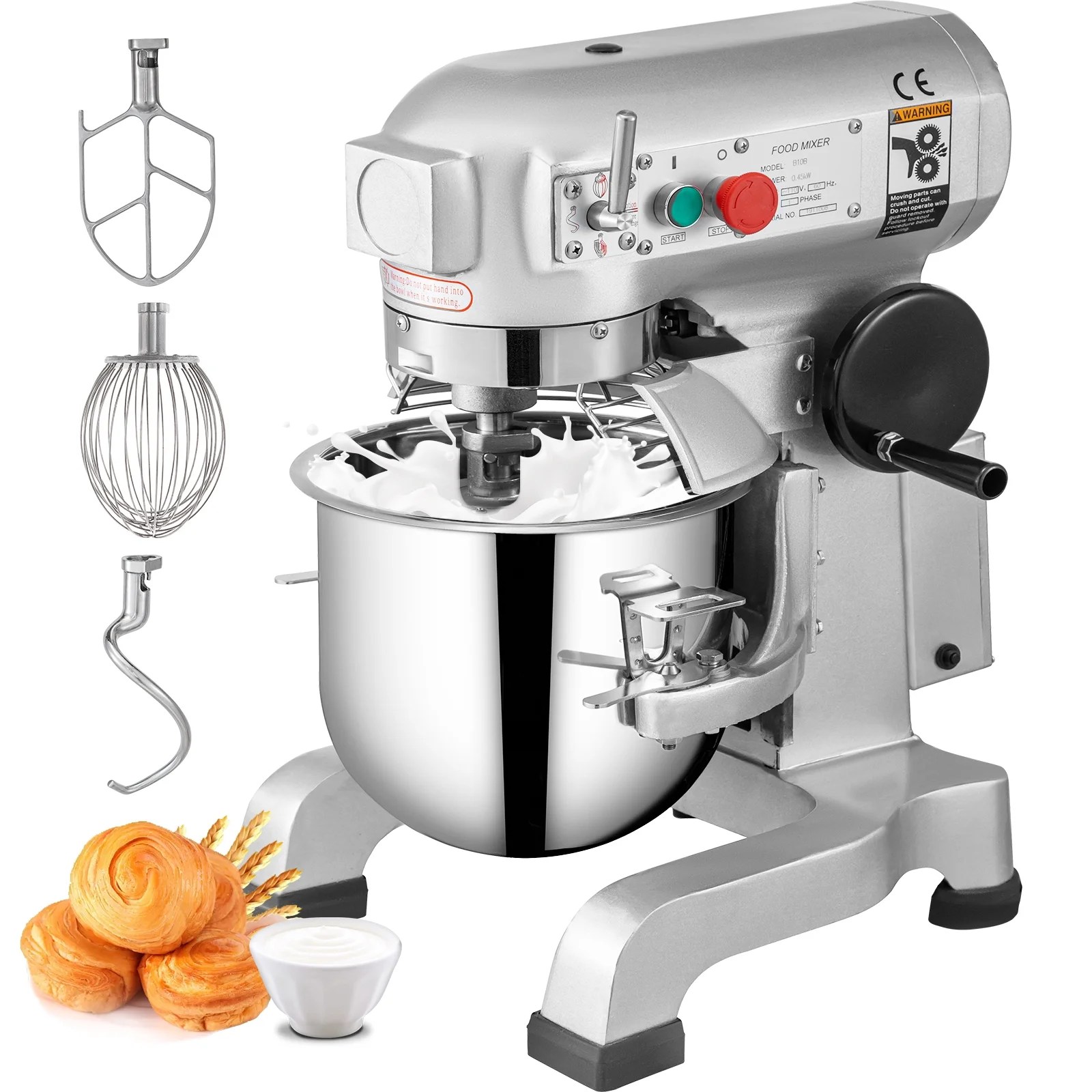 VEVORbrand Commercial Food Mixer, 20Qt 750W 3 Speeds Adjustable Food