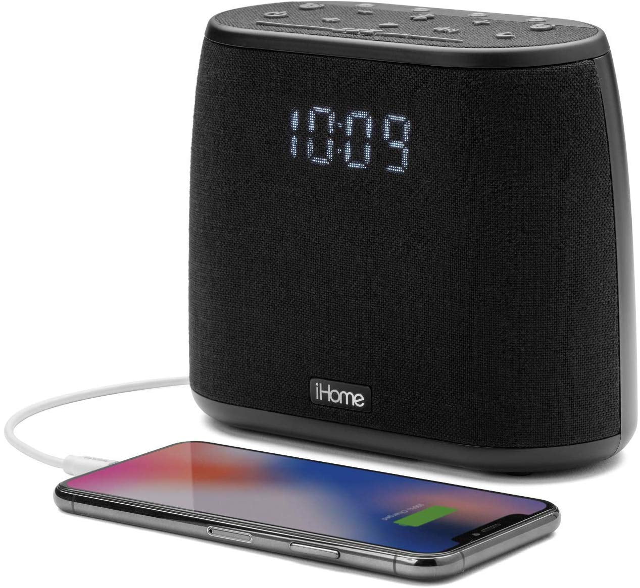 iHome iBT234 Alarm Clock Radio Bluetooth Speaker, with USB Charging Station/Phone Chargers for