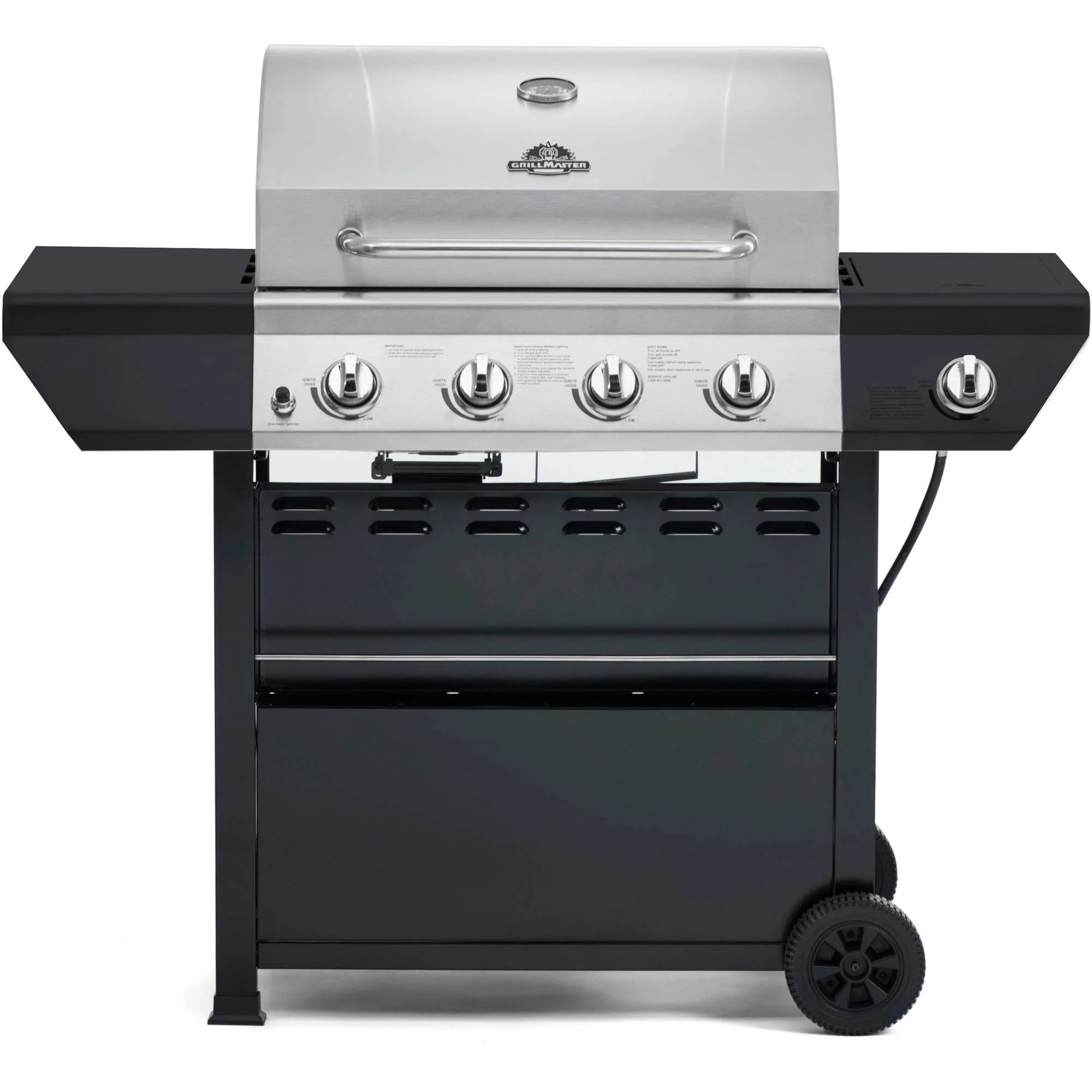 Grillmaster 4-Burner Propane Gas Grill with Side Burner - Walmart.com