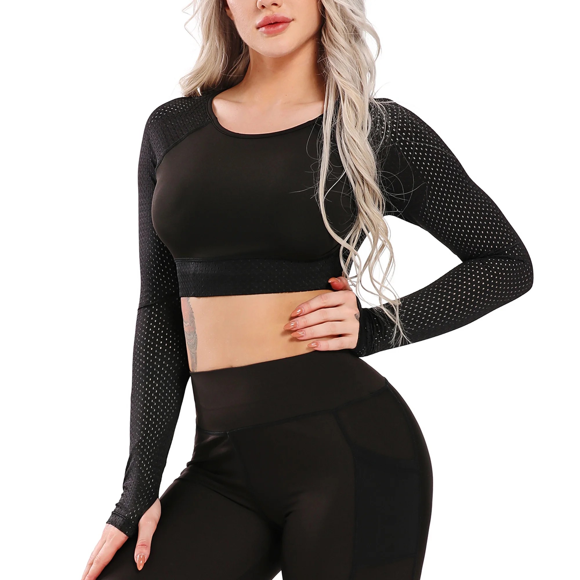 Fittoo FITTOO Activewear Women's Athletic Mesh Long