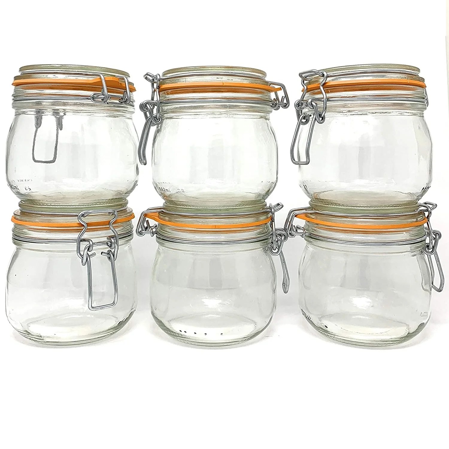i Kito Glass Jars with Airtight Lids Wide Mouth 16oz, Glass Jar with