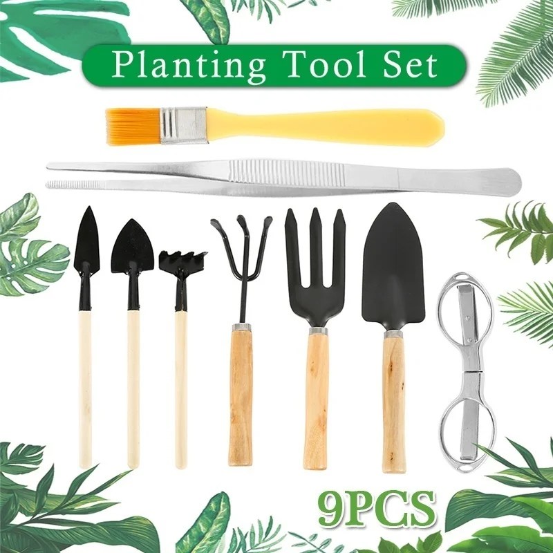 9PCS Bonsai Tree Kit Plant Tools Gardening Tools Set for Beginner Small
