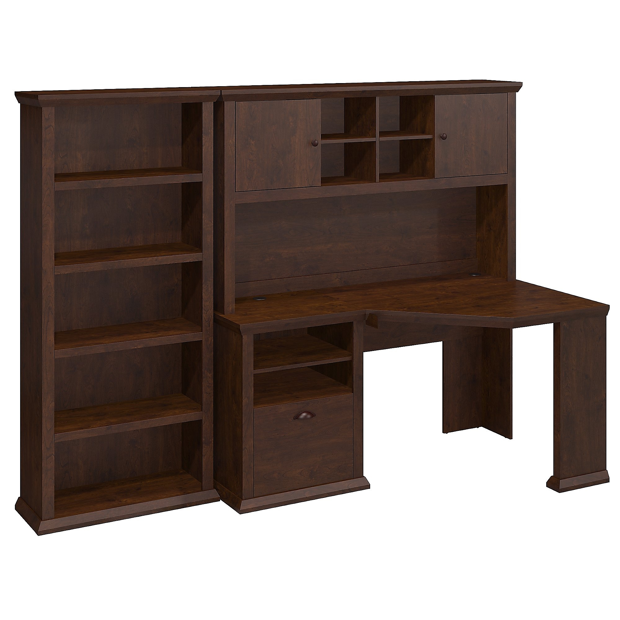 Bush Furniture Yorktown Corner Desk w/Hutch and Bookcase Bush Furniture Yorktown Corner Desk w/Hutch and Bookcase