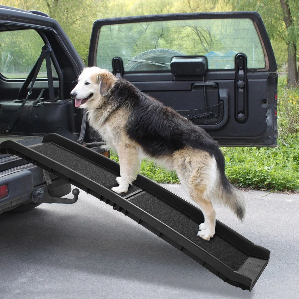 Coziwow 62&quot, Bifold Portable Dog Ramp for Large Pet Folding Trunk Back
