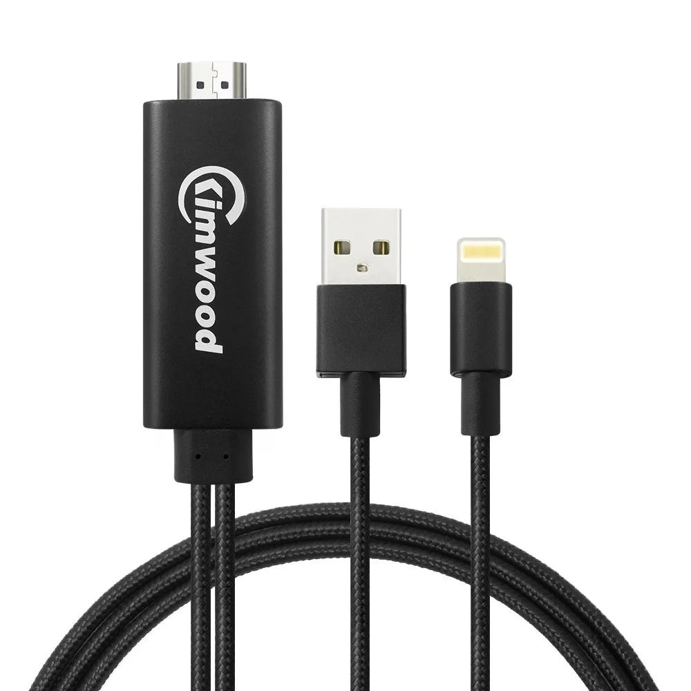 Lightning to HDMI, Kimwood Braided 1080P iPhone to HDMI