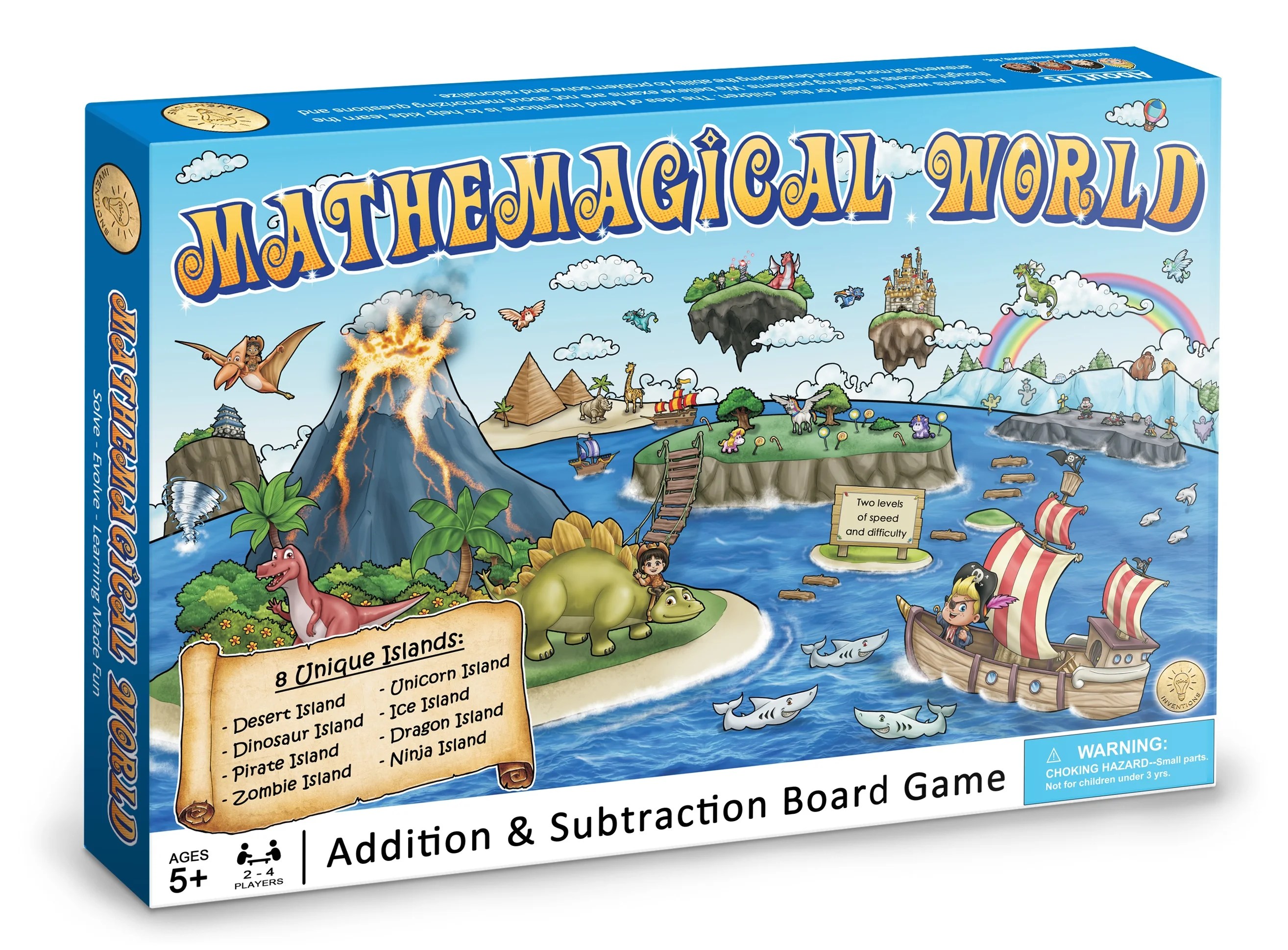 Addition & Subtraction Math Board Game for Kids, Ages 5